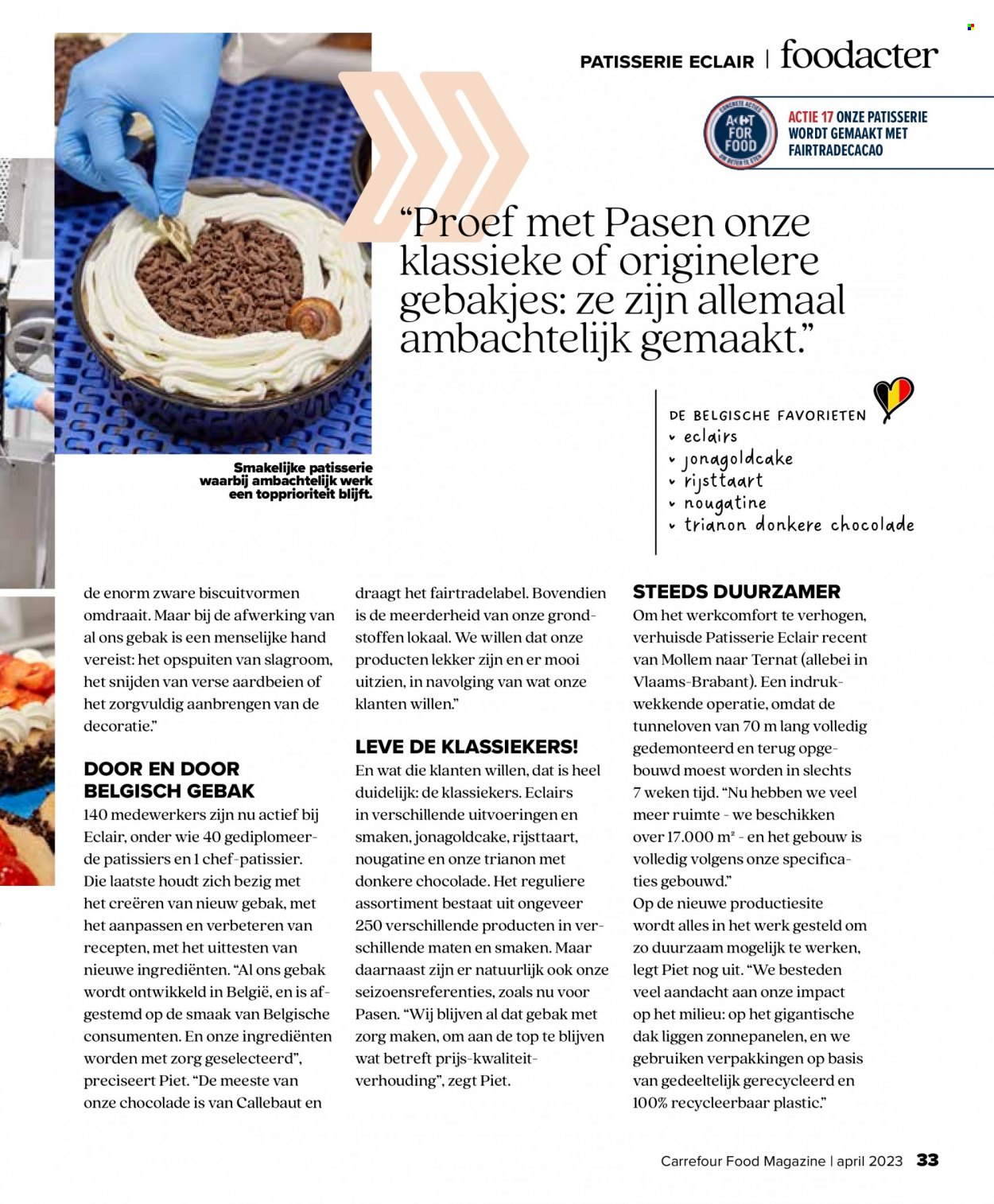thumbnail - Carrefour-aanbieding - 22/03/2023 - 03/05/2023 -  producten in de aanbieding - éclairs, gebak, slagroom, chocolade, top. Pagina 33.