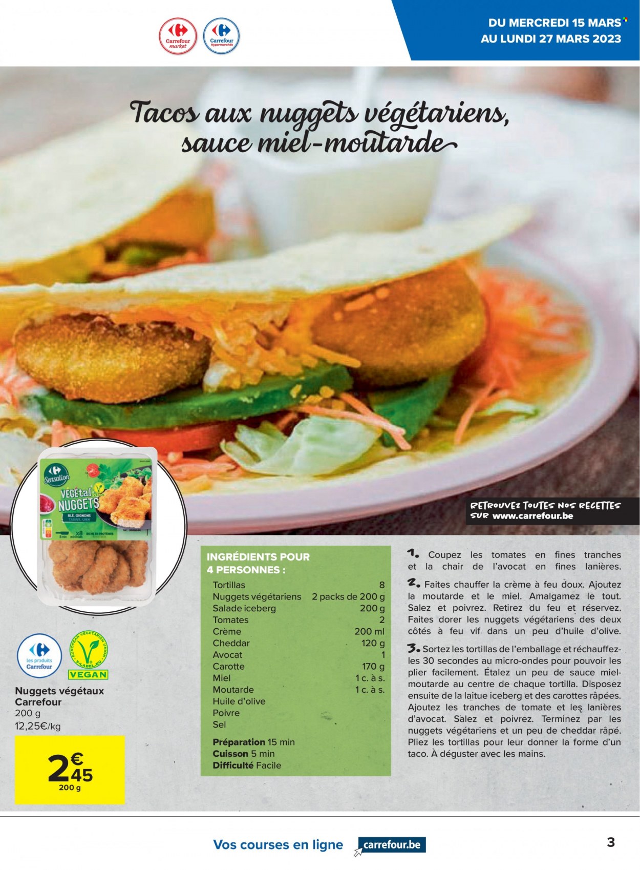 thumbnail - Catalogue Carrefour - 15/03/2023 - 27/03/2023 - Produits soldés - salade, iceberg, tortilla, four à micro-ondes. Page 3.