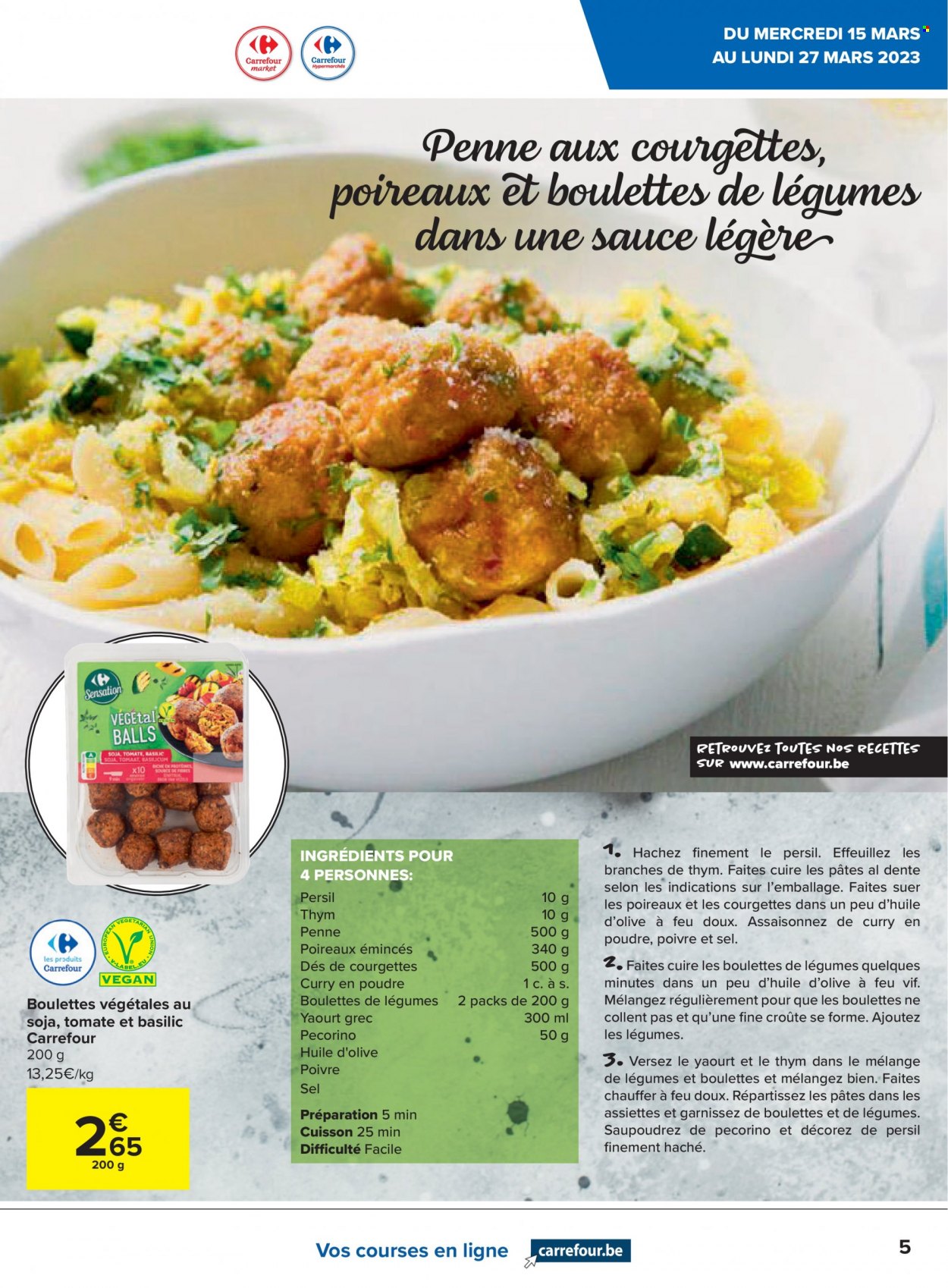 thumbnail - Catalogue Carrefour - 15/03/2023 - 27/03/2023 - Produits soldés - poireau, yaourt, curry, persil, assiette. Page 5.