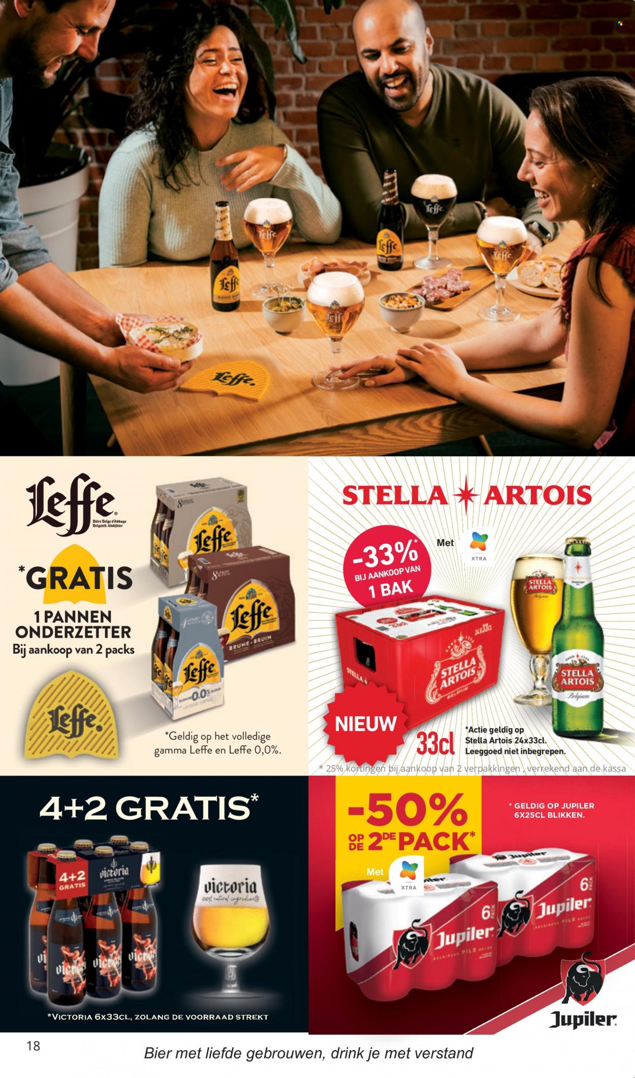 thumbnail - SPAR-aanbieding - 23/03/2023 - 05/04/2023 -  producten in de aanbieding - Stella Artois, Leffe, Jupiler, bier, Gamma. Pagina 18.