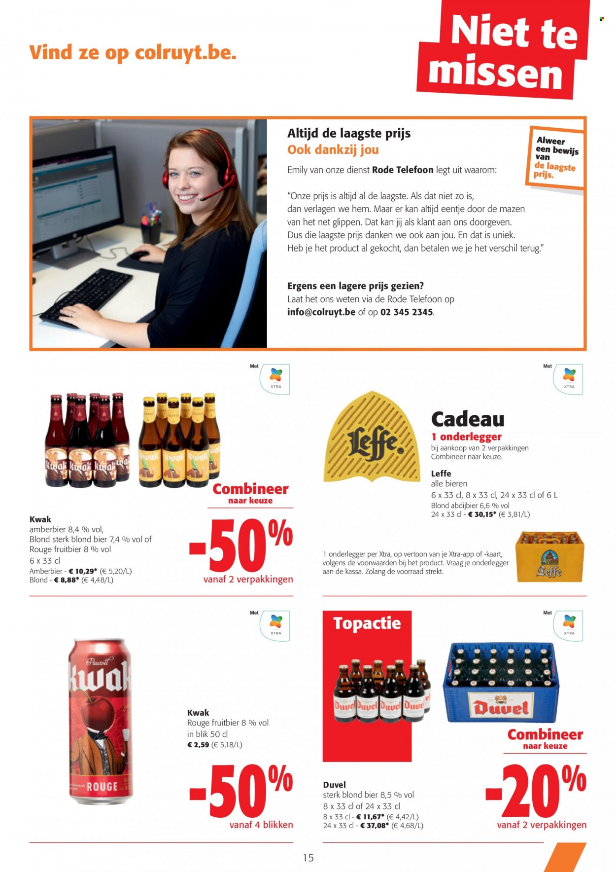 thumbnail - Colruyt-aanbieding - 22/03/2023 - 04/04/2023 -  producten in de aanbieding - Duvel, Leffe, bier. Pagina 15.