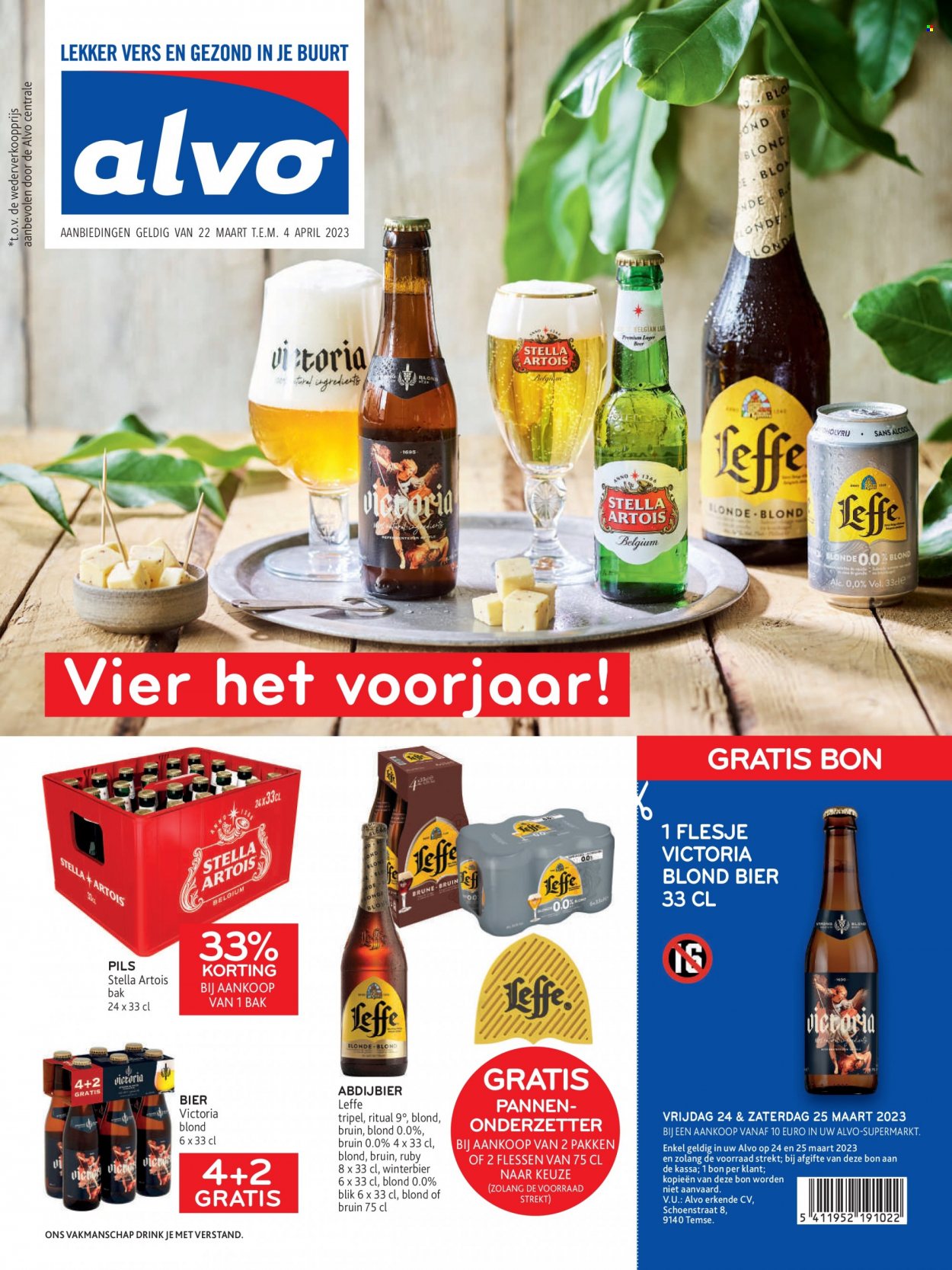 thumbnail - Alvo-aanbieding - 22/03/2023 - 04/04/2023 -  producten in de aanbieding - Stella Artois, Leffe, bier. Pagina 1.