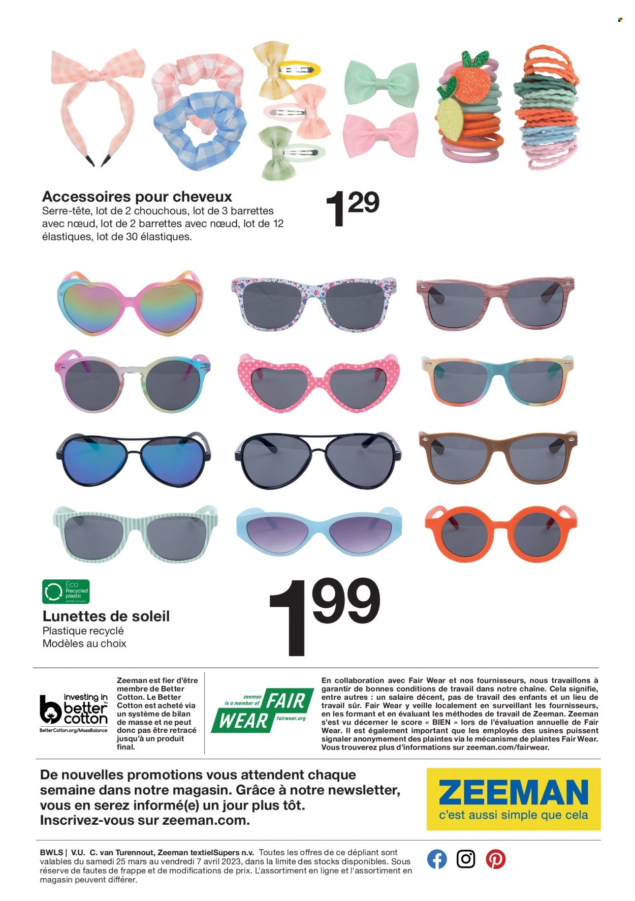 thumbnail - Catalogue Zeeman - 25/03/2023 - 07/04/2023 - Produits soldés - serre-tête, lunettes, lunettes de soleil, chouchous. Page 30.