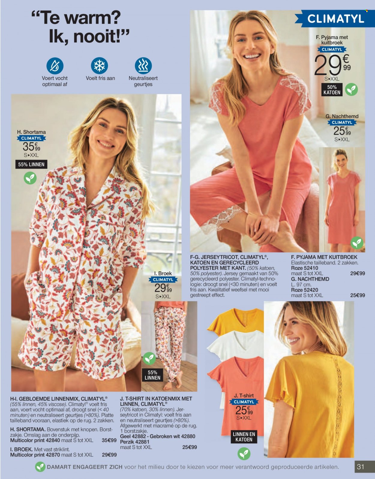 thumbnail - Damart-aanbieding - 25/03/2023 - 15/06/2023 -  producten in de aanbieding - short, broek, pyjama. Pagina 31.