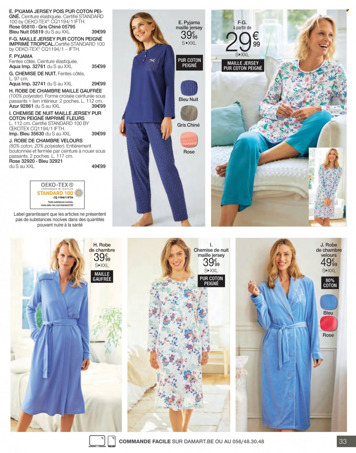 thumbnail - Catalogue Damart - 25/03/2023 - 15/06/2023 - Produits soldés - pantacourt, chemise, t-shirt, chemise de nuit, pyjama. Page 33.