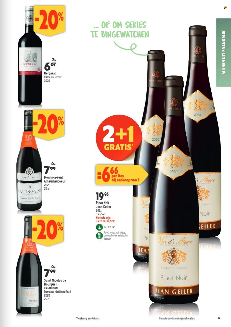 thumbnail - Louis Delhaize-aanbieding - 15/03/2023 - 11/04/2023 -  producten in de aanbieding - Pinot Noir, wijn, Vin d’Alsace, Frankrijk. Pagina 15.