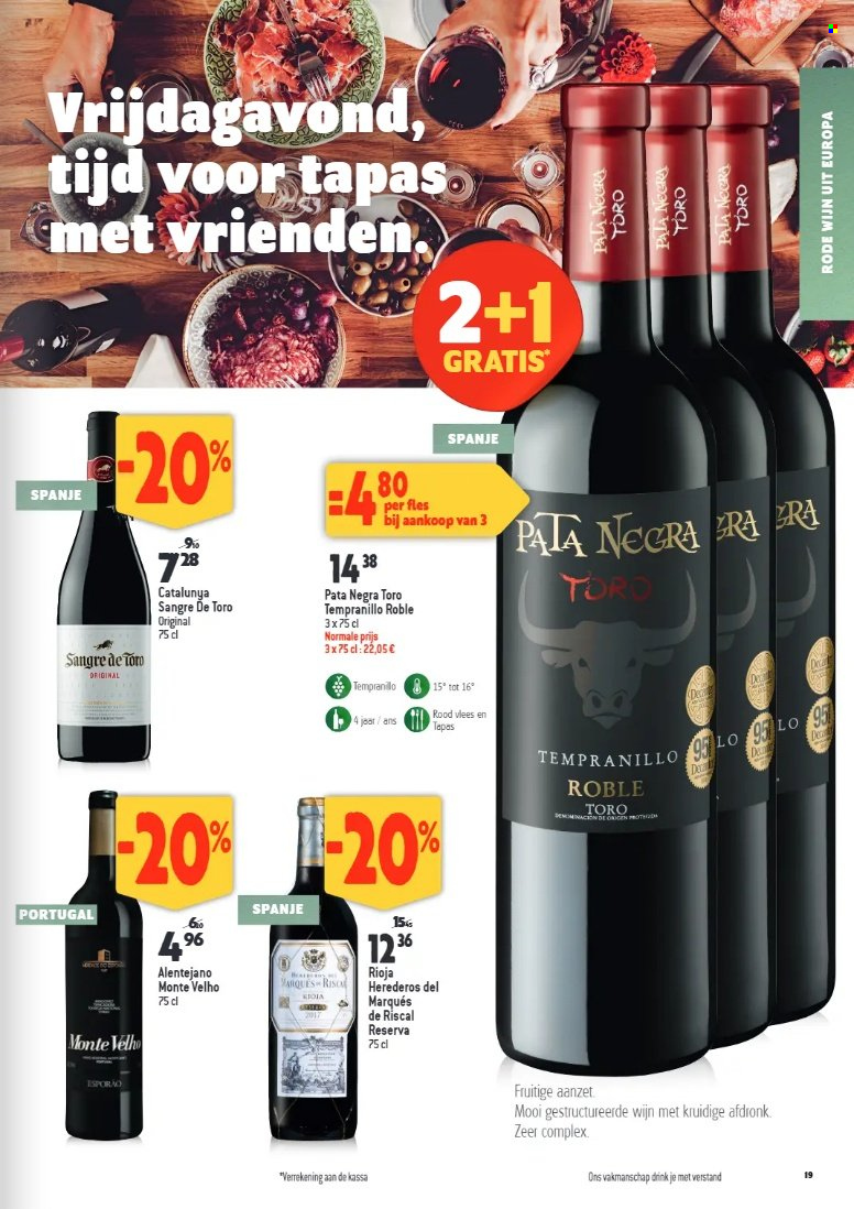 thumbnail - Louis Delhaize-aanbieding - 15/03/2023 - 11/04/2023 -  producten in de aanbieding - Rioja, rode wijn, wijn. Pagina 19.