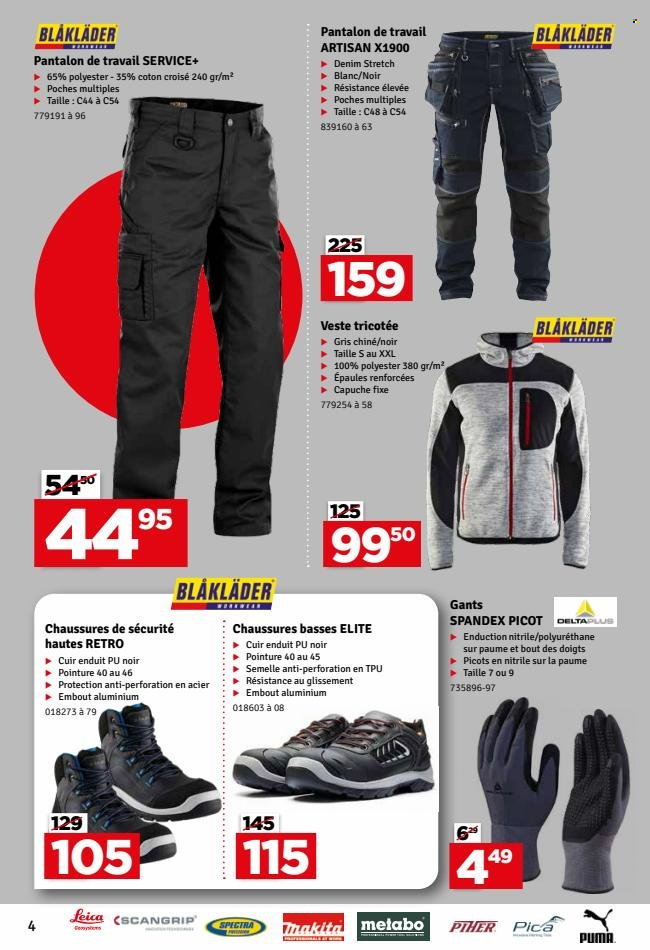 thumbnail - Catalogue Mr. Bricolage - 01/03/2023 - 31/03/2023 - Produits soldés - chaussures de sécurité, pantalon, gants, pantalon de travail. Page 4.