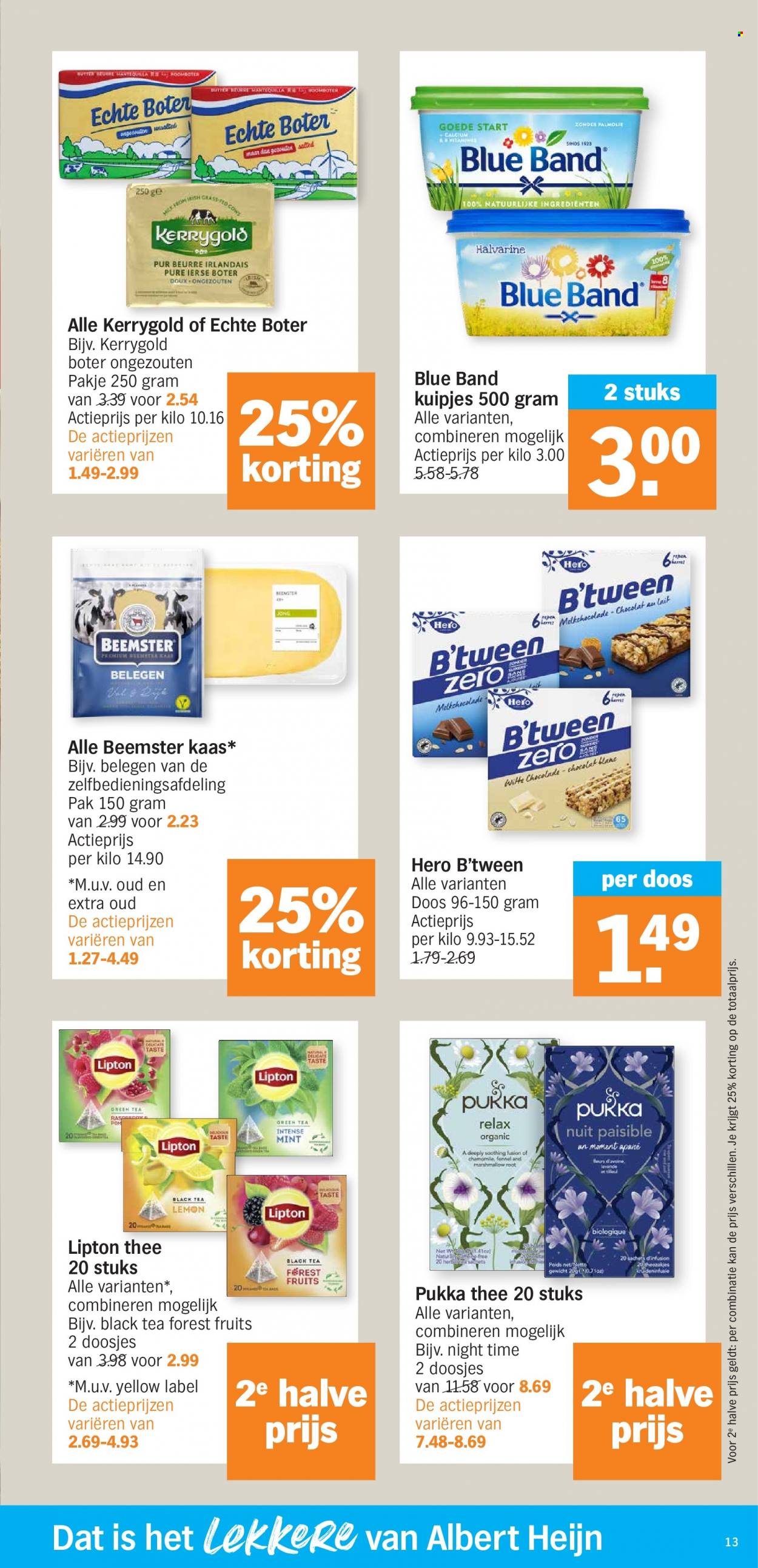 thumbnail - Albert Heijn-aanbieding - 27/03/2023 - 02/04/2023 -  producten in de aanbieding - kaas, Lipton, thee, Pukka. Pagina 13.