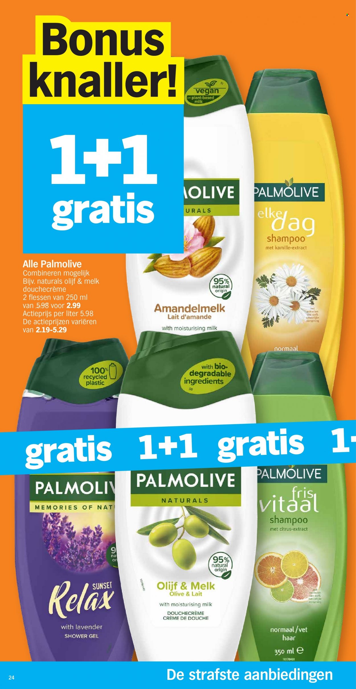 thumbnail - Albert Heijn-aanbieding - 27/03/2023 - 02/04/2023 -  producten in de aanbieding - crème, shower, showergel, Palmolive, shampoo. Pagina 24.