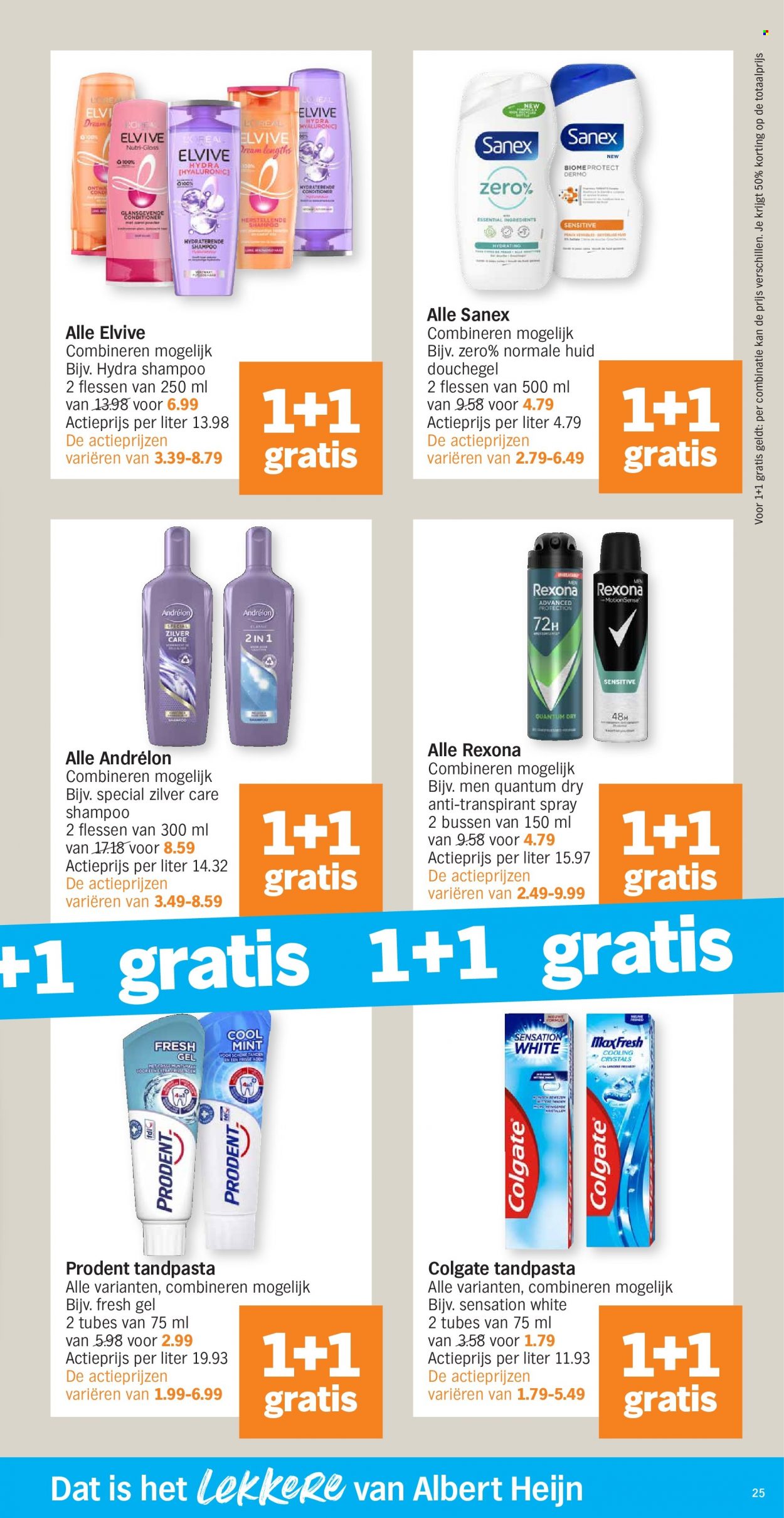 thumbnail - Catalogue Albert Heijn - 27/03/2023 - 02/04/2023 - Produits soldés - shampooing, Sanex. Page 25.