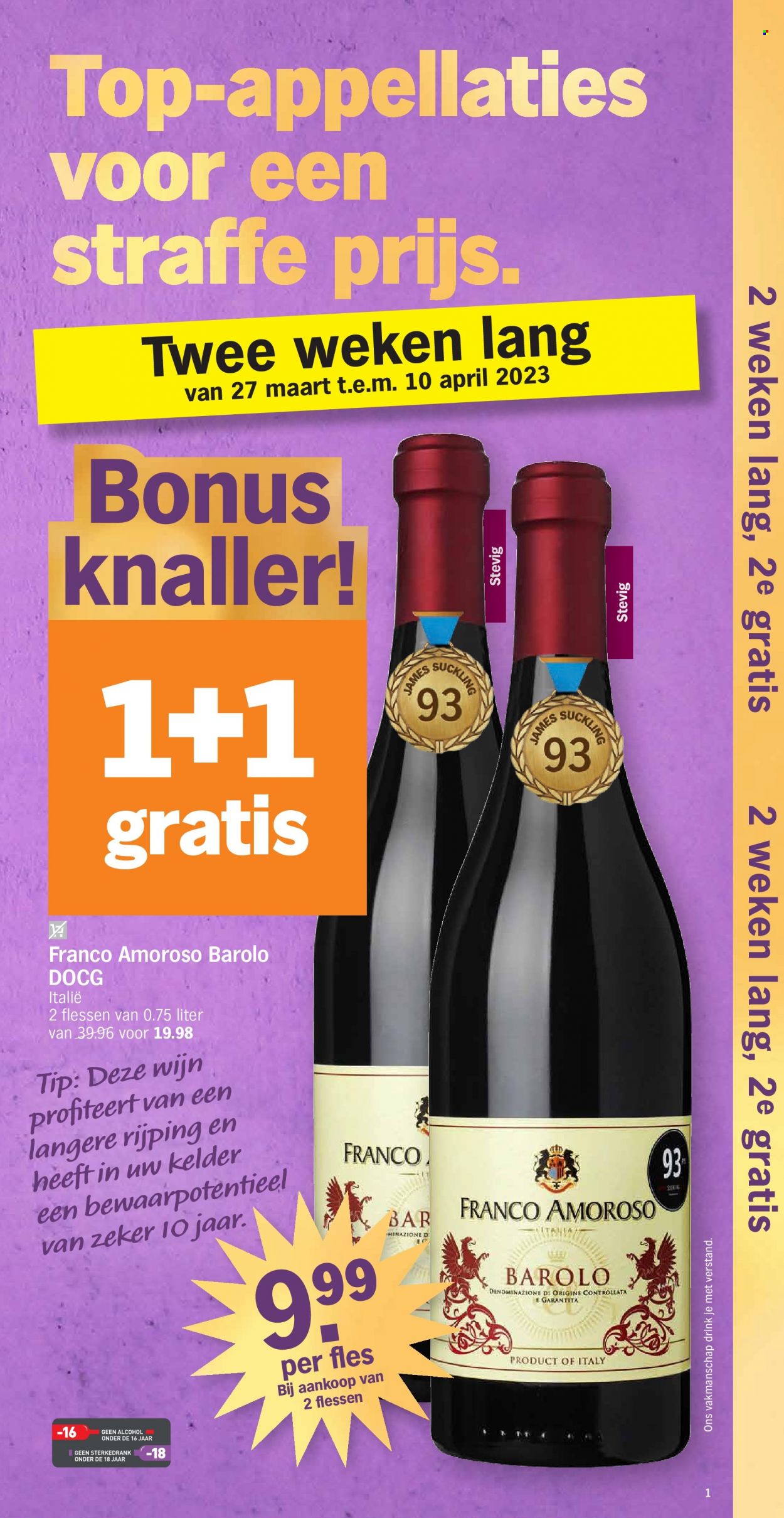 thumbnail - Albert Heijn-aanbieding - 27/03/2023 - 02/04/2023 -  producten in de aanbieding - Barolo, wijn. Pagina 29.