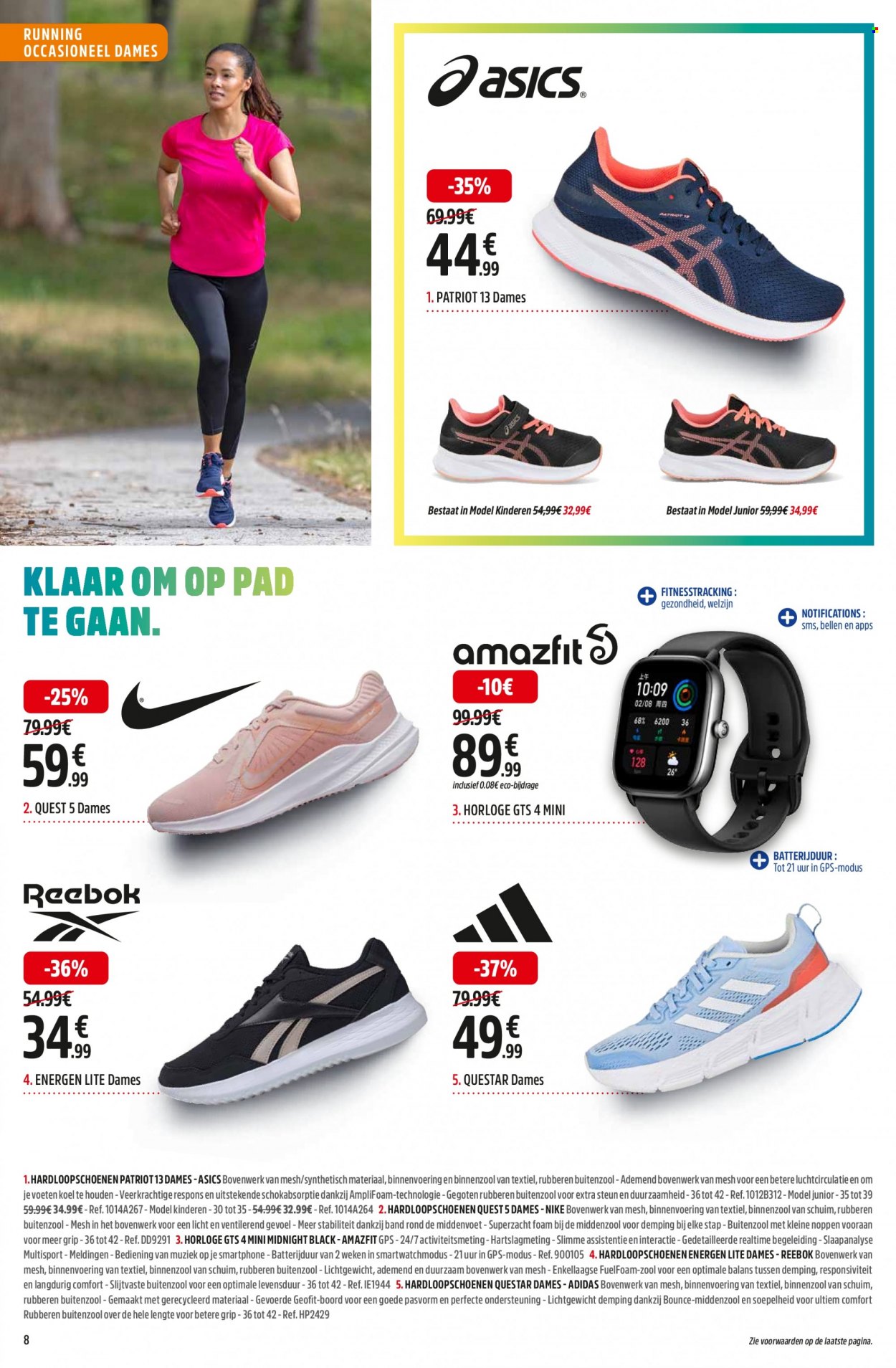thumbnail - Catalogue Intersport - 27/03/2023 - 10/04/2023 - Produits soldés - Reebok, Adidas, Nike, Asics, horloge. Page 8.