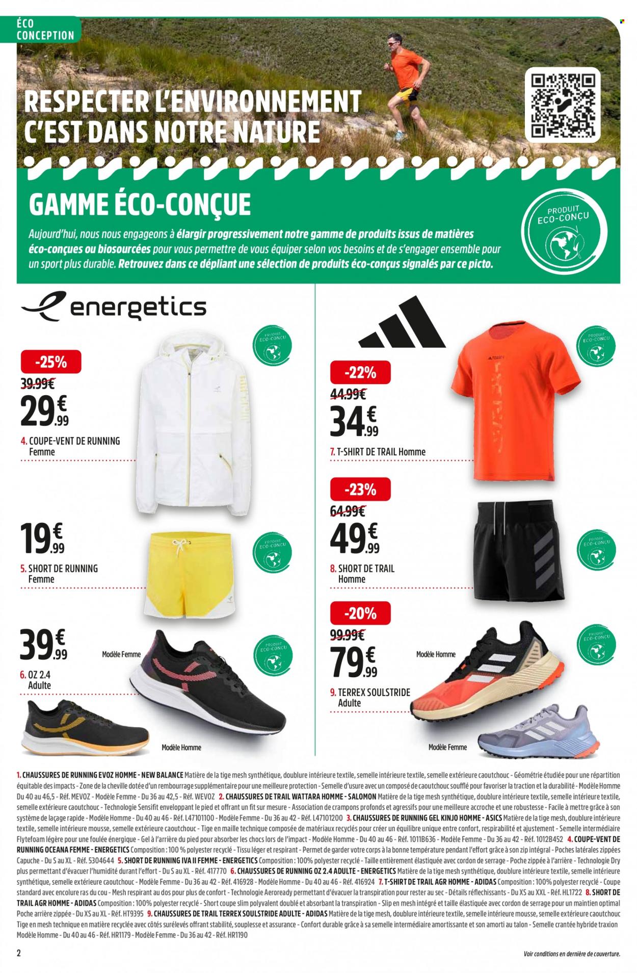 thumbnail - Catalogue Intersport - 27/03/2023 - 10/04/2023 - Produits soldés - New Balance, Salomon, Adidas, Asics, shorts, t-shirt, slip. Page 2.