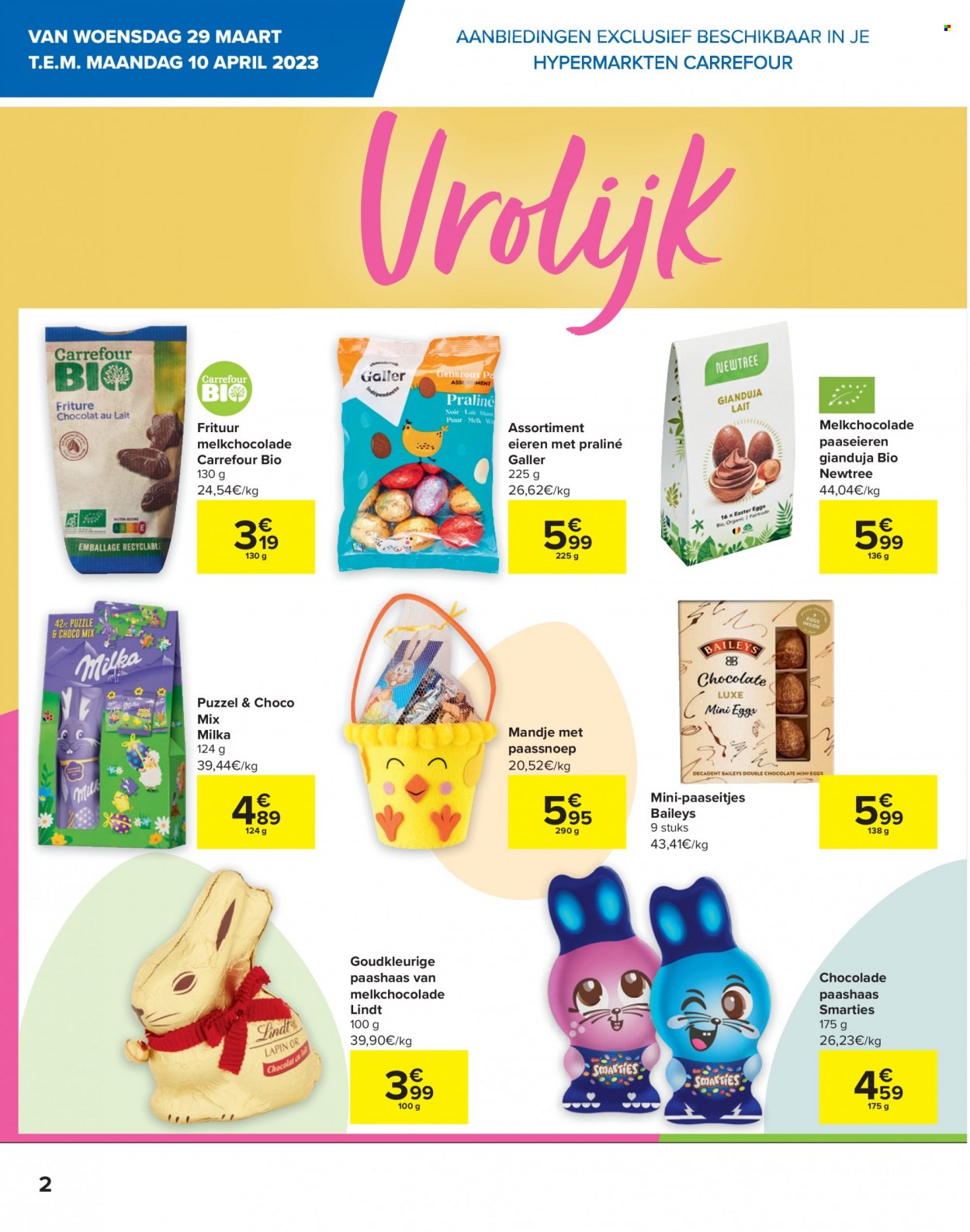 thumbnail - Catalogue Carrefour hypermarkt - 29/03/2023 - 10/04/2023 - Produits soldés - Milka, chocolat, Smarties, chocolat au lait, pralinés, Lindt, puzzle. Page 2.