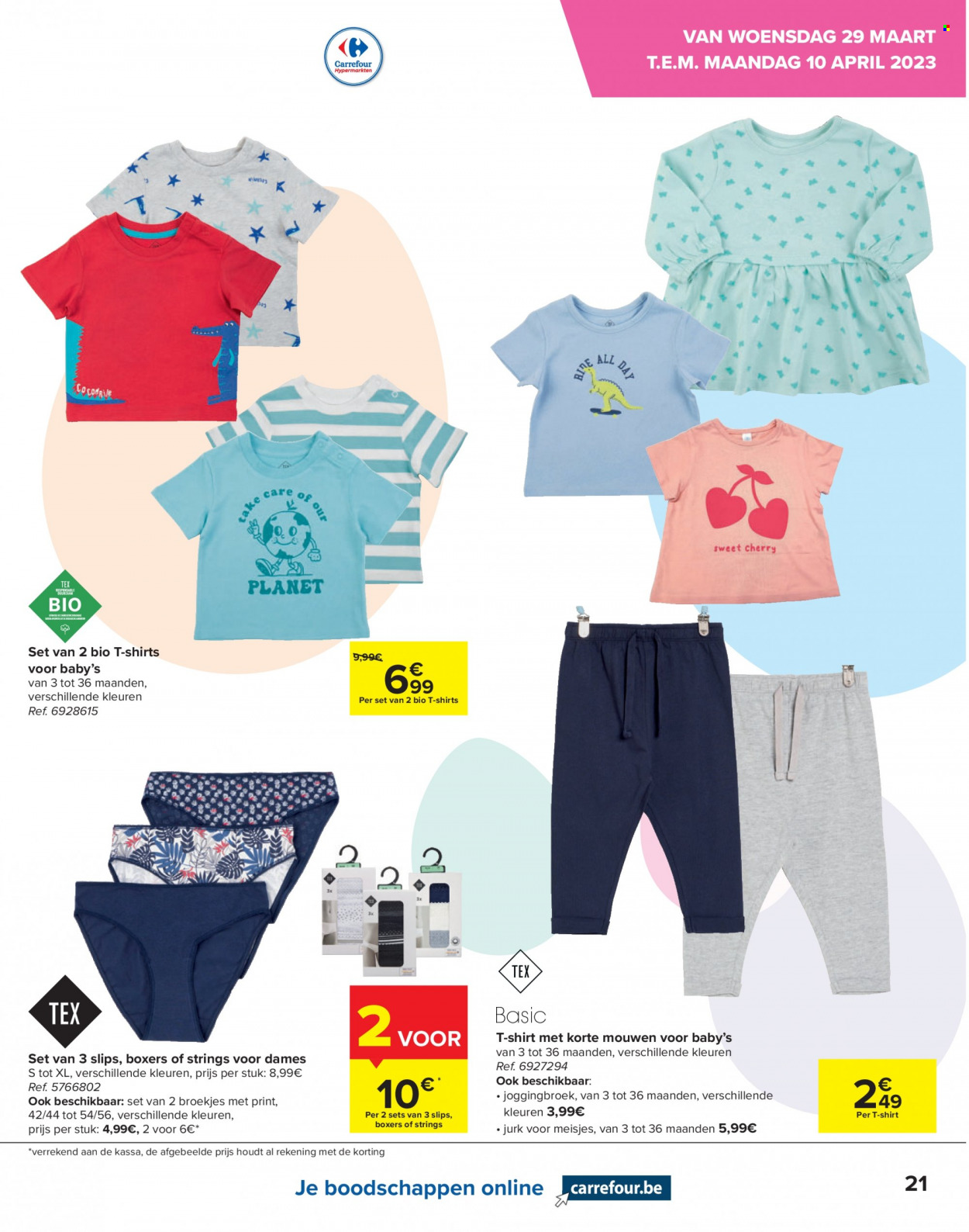 thumbnail - Catalogue Carrefour hypermarkt - 29/03/2023 - 10/04/2023 - Produits soldés - t-shirt, slip, boxers. Page 21.