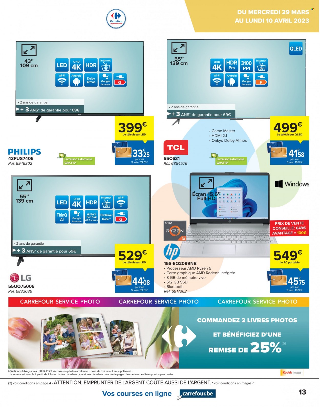thumbnail - Catalogue Carrefour hypermarkt - 29/03/2023 - 10/04/2023 - Produits soldés - pc portable, téléviseur, téléviseur LED. Page 13.
