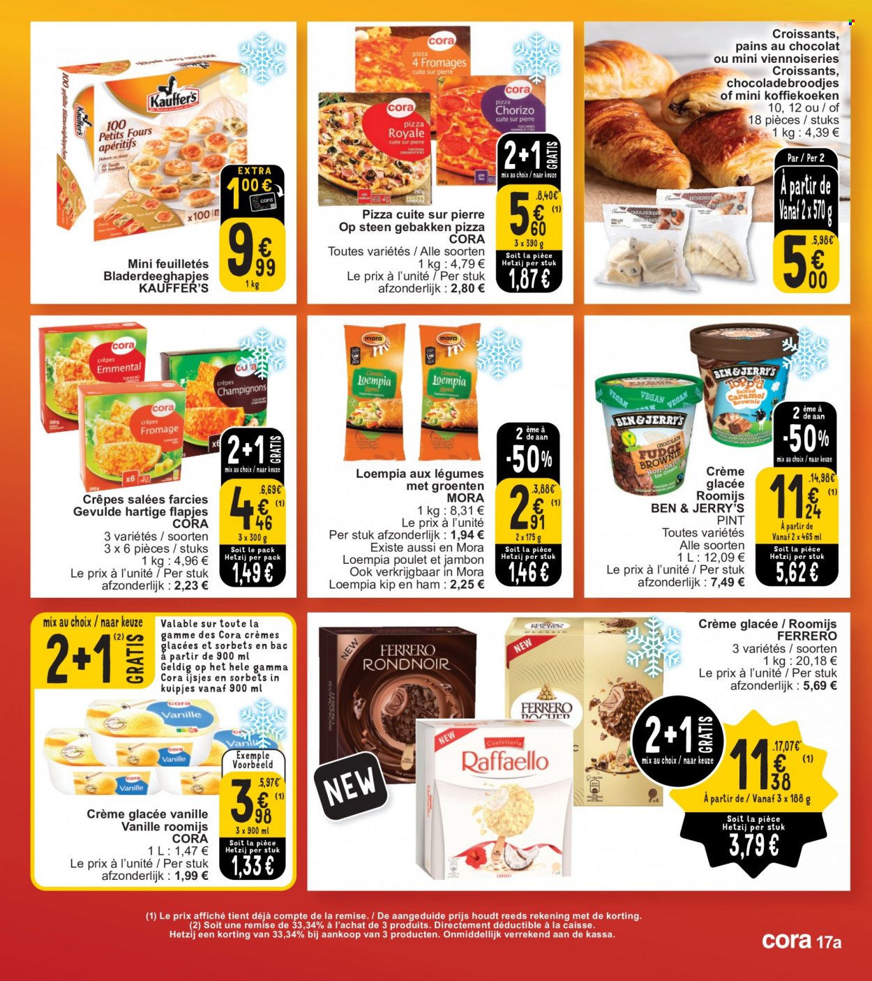 thumbnail - Catalogue Cora - 28/03/2023 - 03/04/2023 - Produits soldés - croissant, pain au chocolat, crêpes, glace, pizza. Page 17.