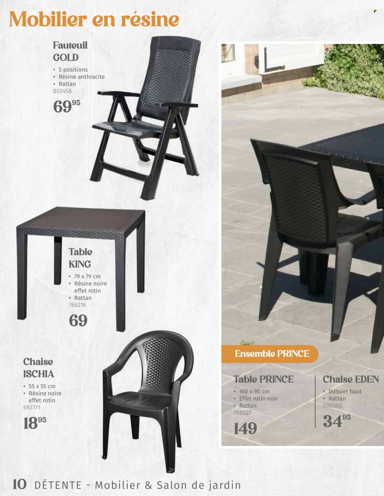 thumbnail - Catalogue Mr. Bricolage - 28/03/2023 - 30/06/2023 - Produits soldés - salon de jardin, table, fauteuil, chaise. Page 10.