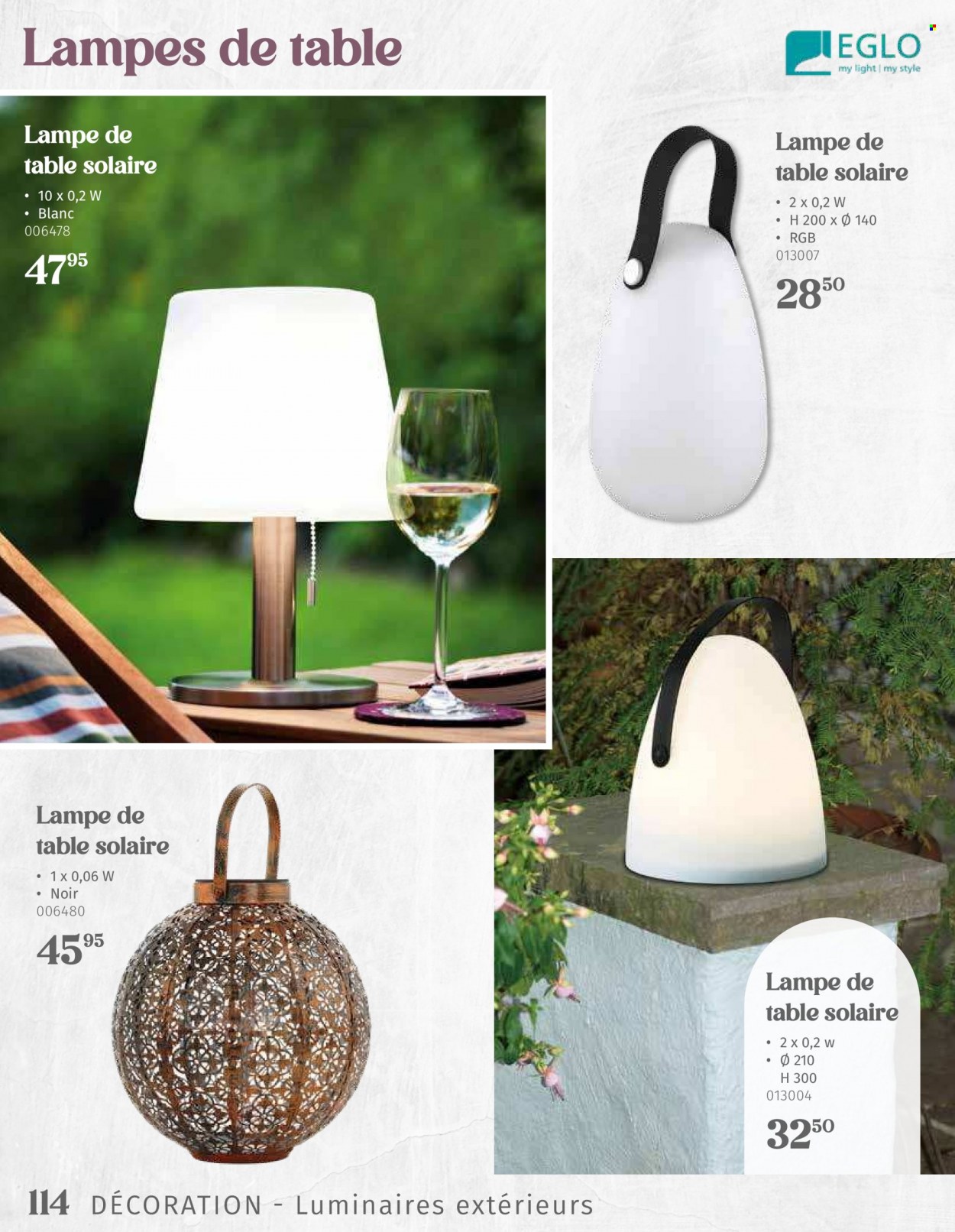 thumbnail - Catalogue Mr. Bricolage - 28/03/2023 - 30/06/2023 - Produits soldés - lampe, lampe de table, luminaire. Page 114.