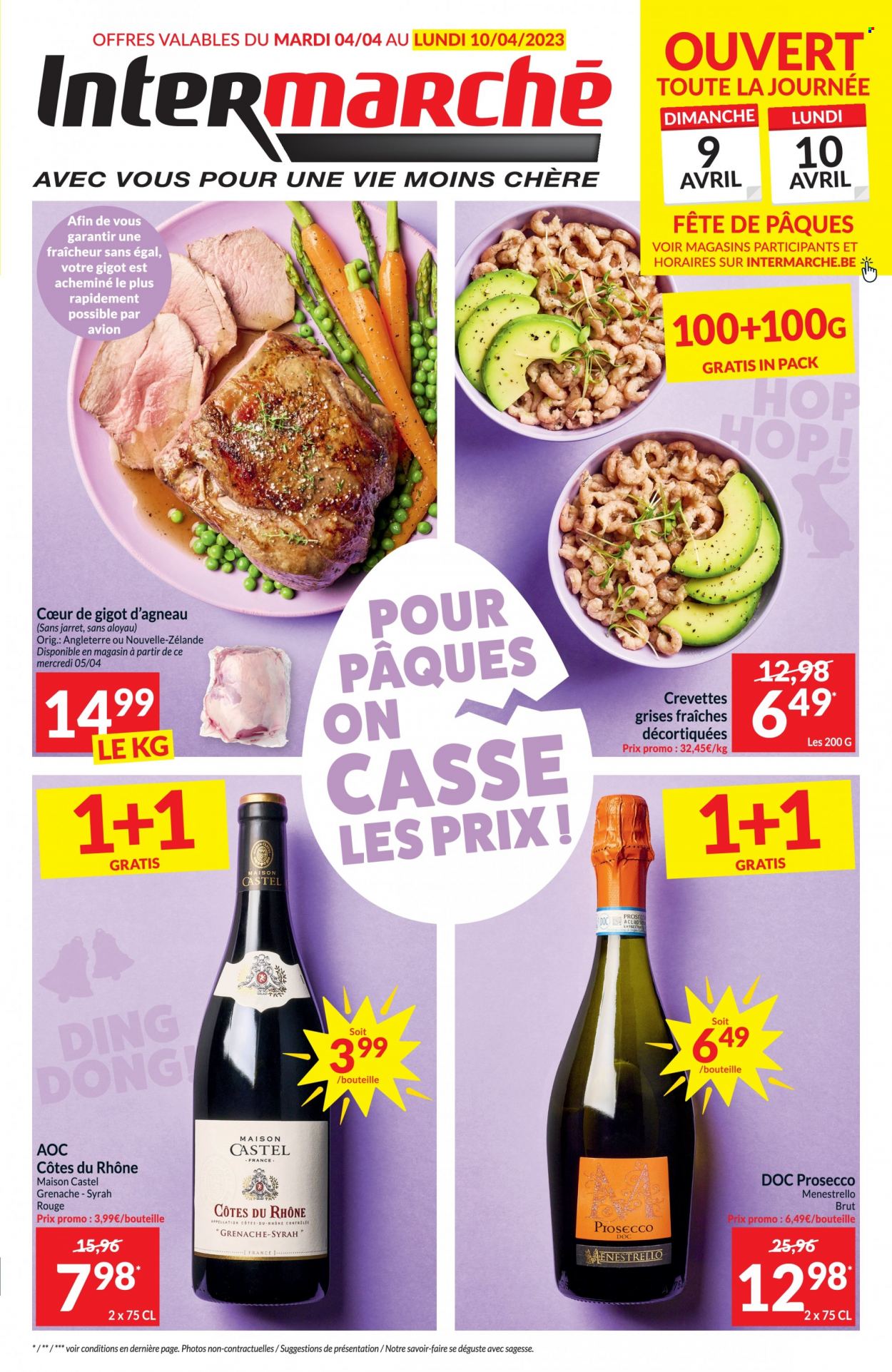 thumbnail - Intermarché-aanbieding - 04/04/2023 - 10/04/2023 -  producten in de aanbieding - prosecco, Côtes du Rhône, Syrah. Pagina 1.