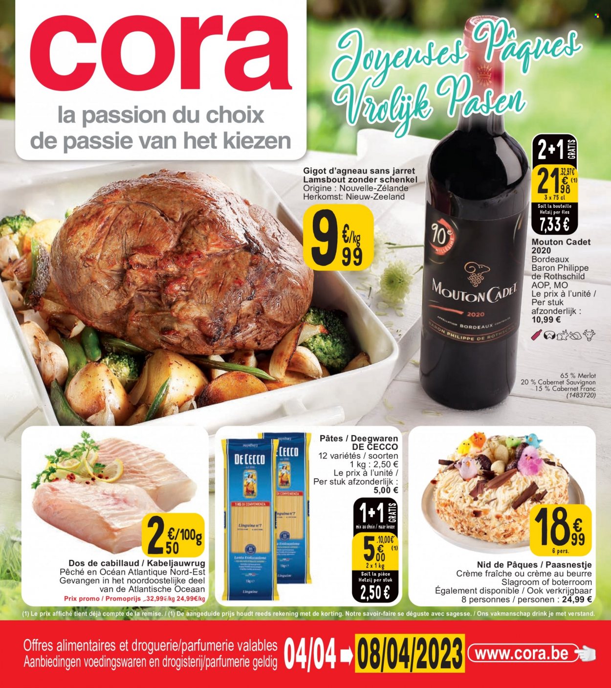 thumbnail - Cora-aanbieding - 04/04/2023 - 08/04/2023 -  producten in de aanbieding - crème, slagroom, crème fraîche, Cabernet Sauvignon, Merlot, Bordeaux. Pagina 1.