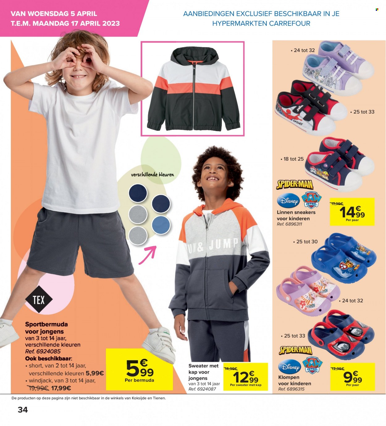 thumbnail - Catalogue Carrefour hypermarkt - 05/04/2023 - 17/04/2023 - Produits soldés - Disney, Sneakers, shorts, pull. Page 6.