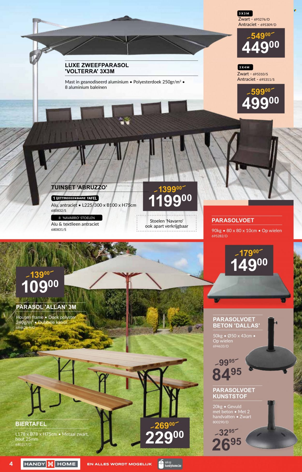 thumbnail - HandyHome-aanbieding - 01/06/2023 - 18/06/2023 -  producten in de aanbieding - tuinset, tafel, parasol. Pagina 4.