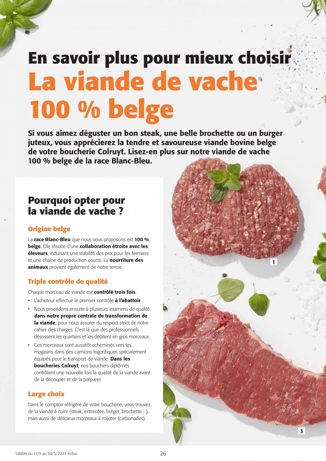 Colruyt-aanbieding - 17/05/2023 - 30/05/2023 -  producten in de aanbieding - steak, maïs, entrecote, rundvlees. Pagina 1.
