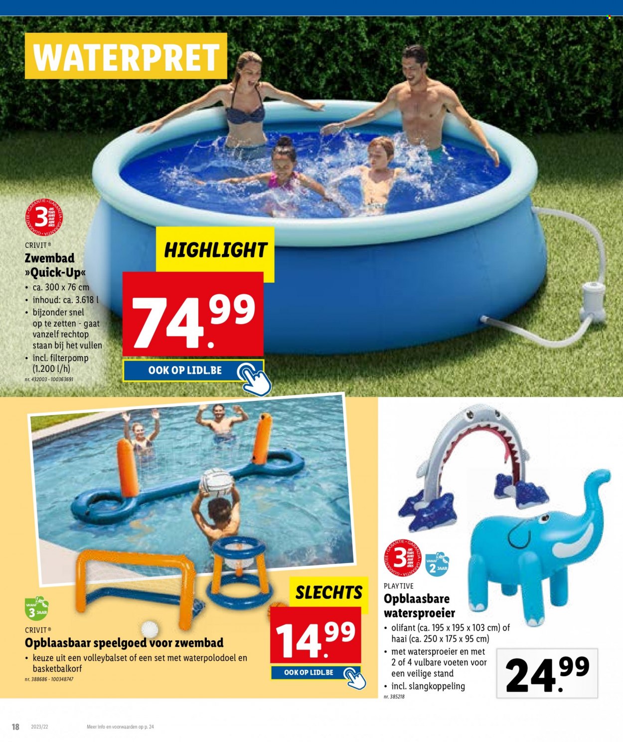 thumbnail - Lidl-aanbieding - 31/05/2023 - 06/06/2023 -  producten in de aanbieding - opblaasbare, speelgoed, zwembad. Pagina 20.