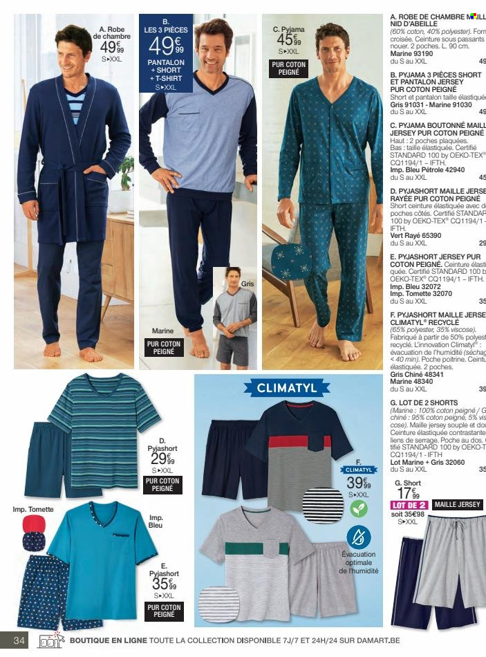 thumbnail - Damart-aanbieding - 01/06/2023 - 15/06/2023 -  producten in de aanbieding - short, pantalon, pyjama. Pagina 34.