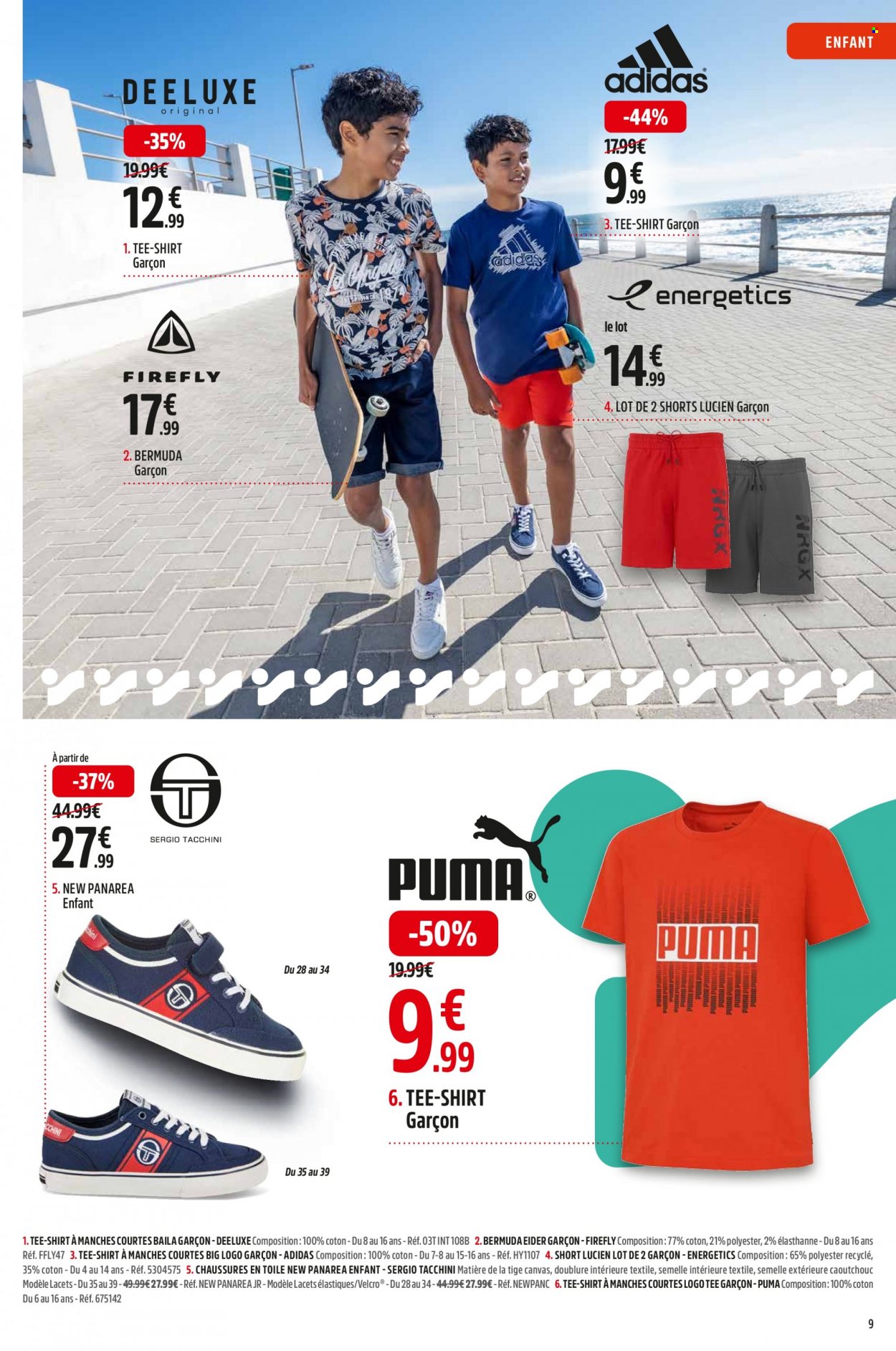 thumbnail - Intersport-aanbieding - 25/05/2023 - 11/06/2023 -  producten in de aanbieding - Adidas, Puma, Sergio Tacchini, short, shirt. Pagina 9.