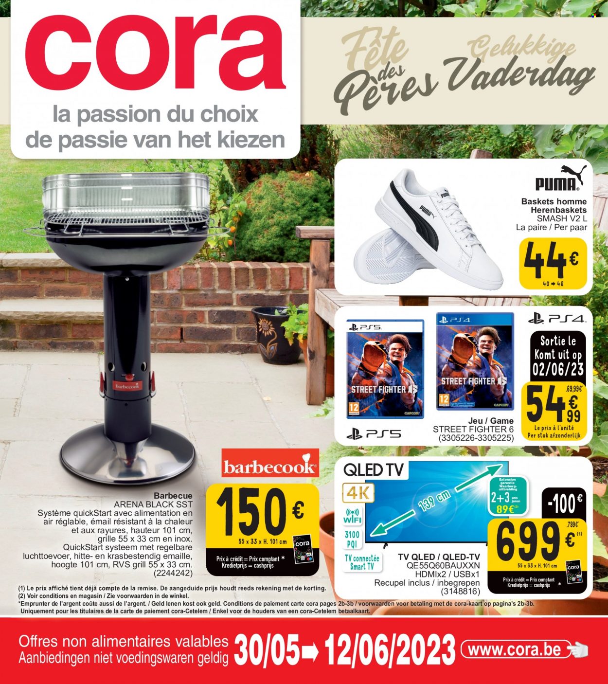 thumbnail - Cora-aanbieding - 30/05/2023 - 12/06/2023 -  producten in de aanbieding - BBQ, TV, Smart TV, grill. Pagina 1.