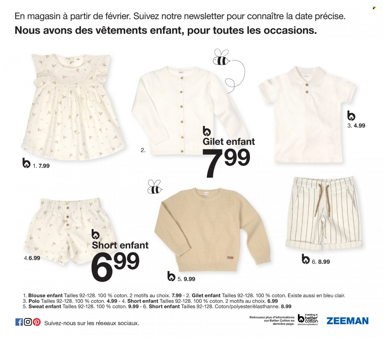 thumbnail - Zeeman-aanbieding - 01/01/2023 - 31/07/2023 -  producten in de aanbieding - gilet, short, blouse. Pagina 35.