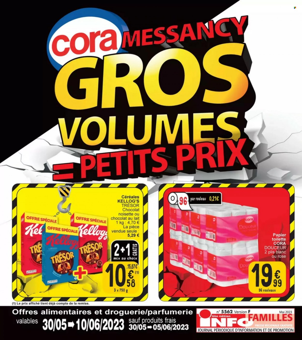 thumbnail - Catalogue Cora - 30/05/2023 - 10/06/2023 - Produits soldés - céréales, papier toilette. Page 1.
