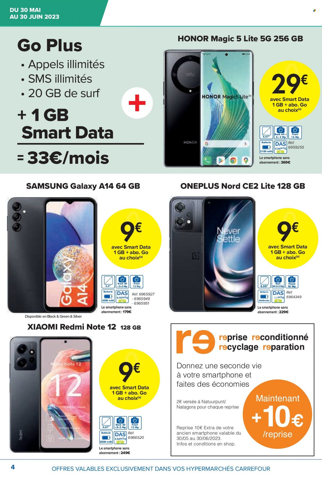 thumbnail - Carrefour hypermarkt-aanbieding - 30/05/2023 - 30/06/2023 -  producten in de aanbieding - appels, Samsung, smartphone. Pagina 4.