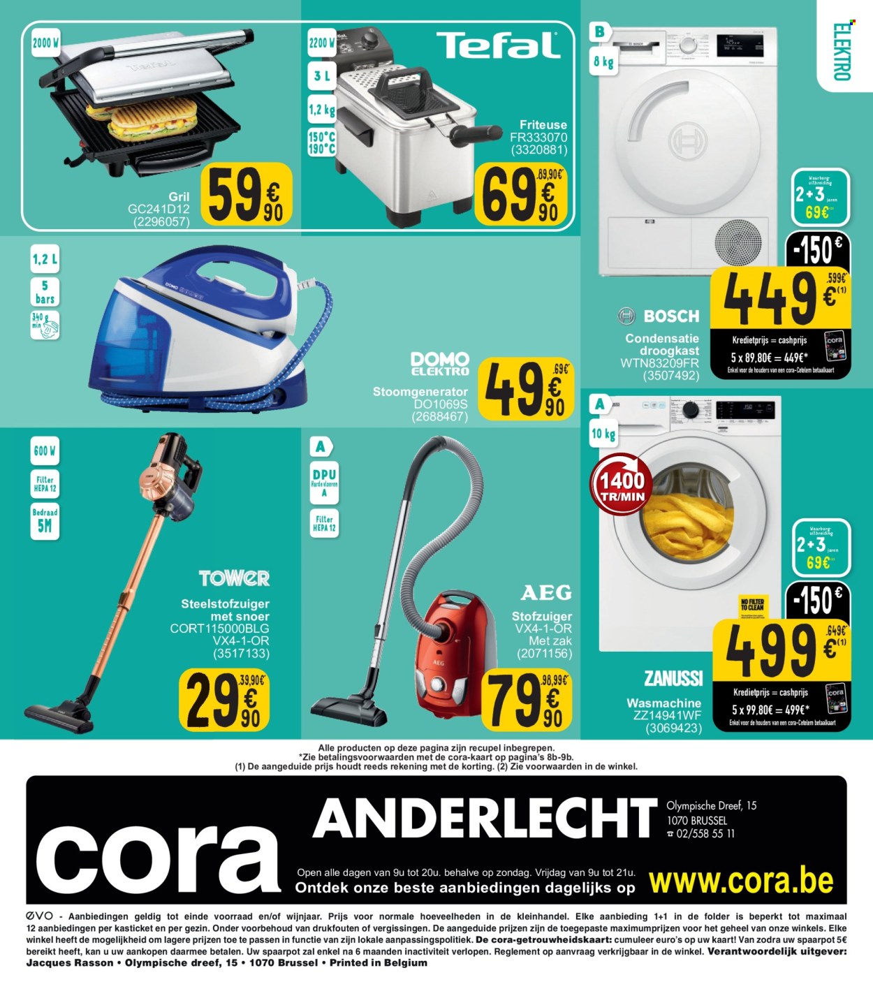 thumbnail - Cora-aanbieding - 13/02/2024 - 26/02/2024 -  producten in de aanbieding - wasmachine, stofzuiger, steelstofzuiger, friteuse, stoomgenerator. Pagina 11.