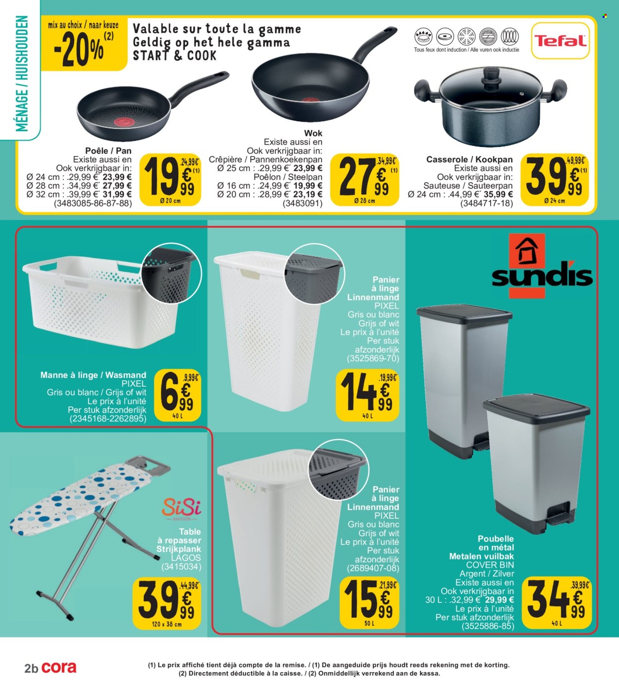thumbnail - Cora-aanbieding - 13/02/2024 - 26/02/2024 -  producten in de aanbieding - strijkplank, Gamma, wasmand, pan, wokpan, kookpan. Pagina 2.