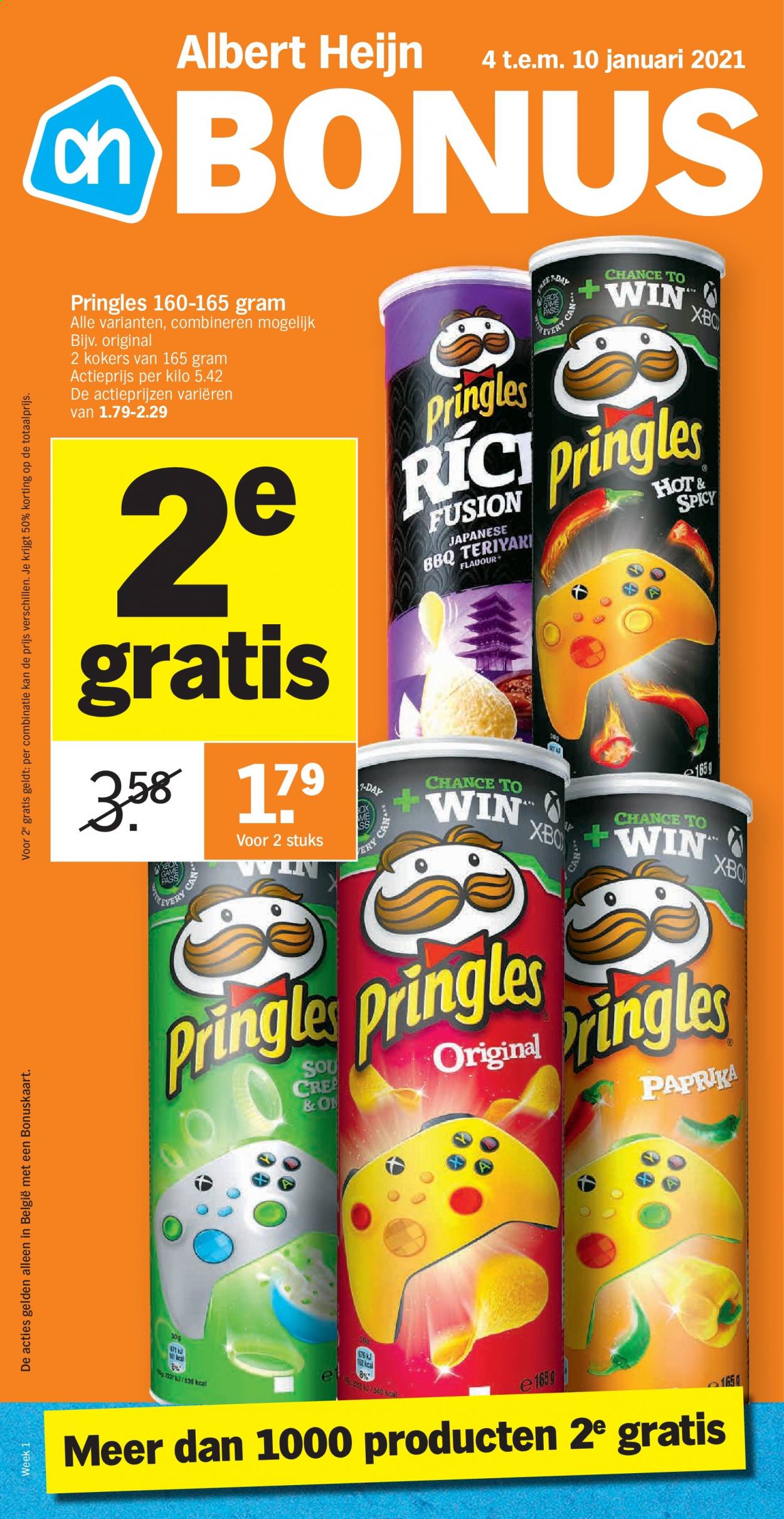 thumbnail - Albert Heijn-aanbieding - 04/01/2021 - 10/01/2021 -  producten in de aanbieding - Pringles, teriyaki. Pagina 1.