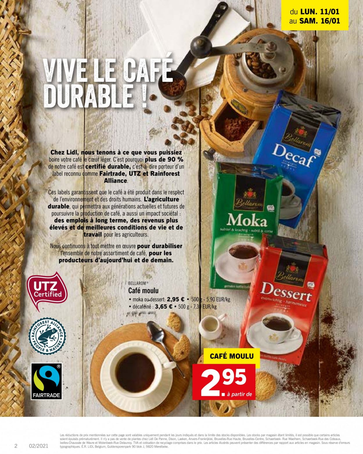 thumbnail - Catalogue Lidl - 11/01/2021 - 16/01/2021 - Produits soldés - dessert, café moulu, café décaféiné. Page 8.