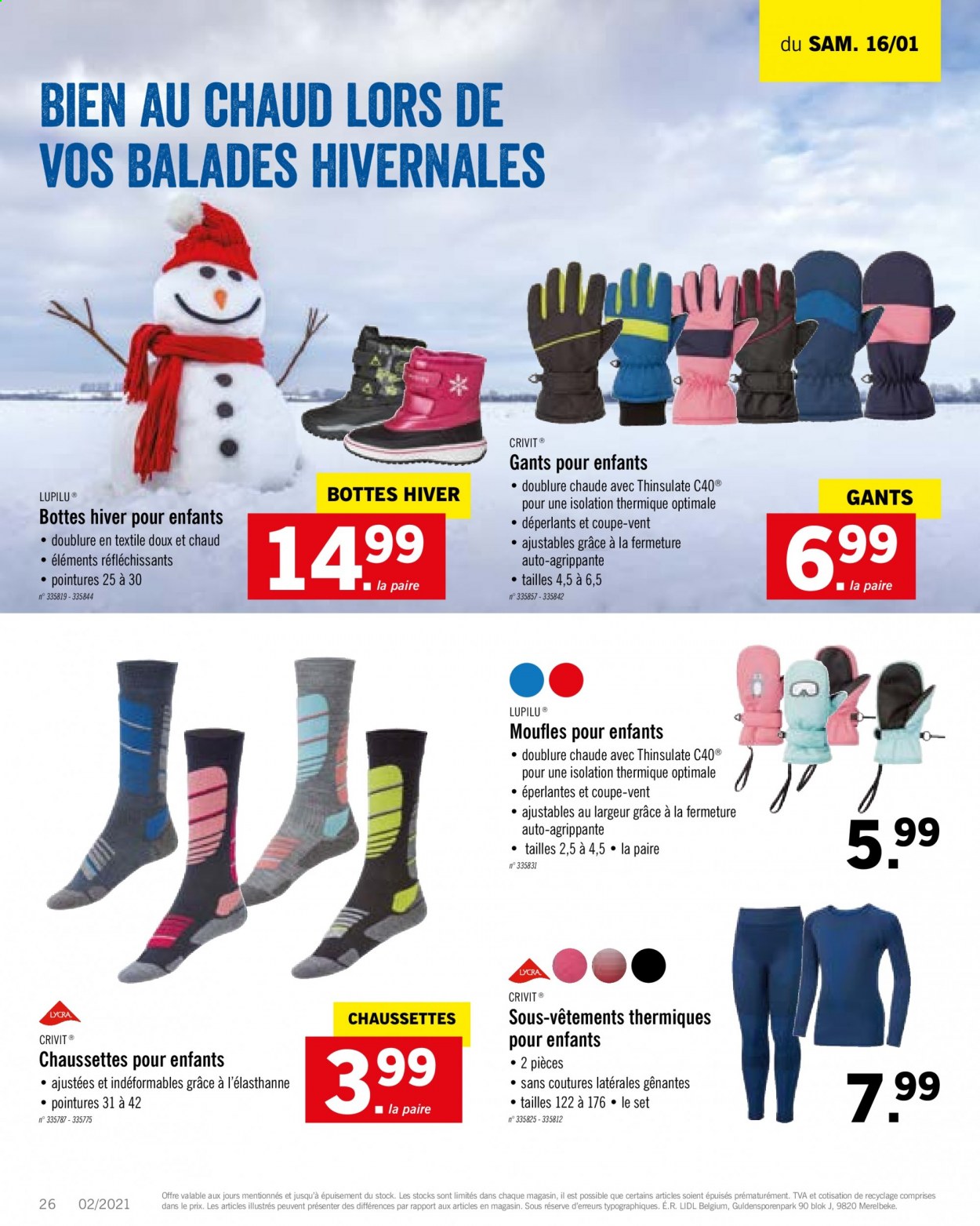 thumbnail - Catalogue Lidl - 11/01/2021 - 16/01/2021 - Produits soldés - bottes, chaussettes, gants, moufles. Page 28.