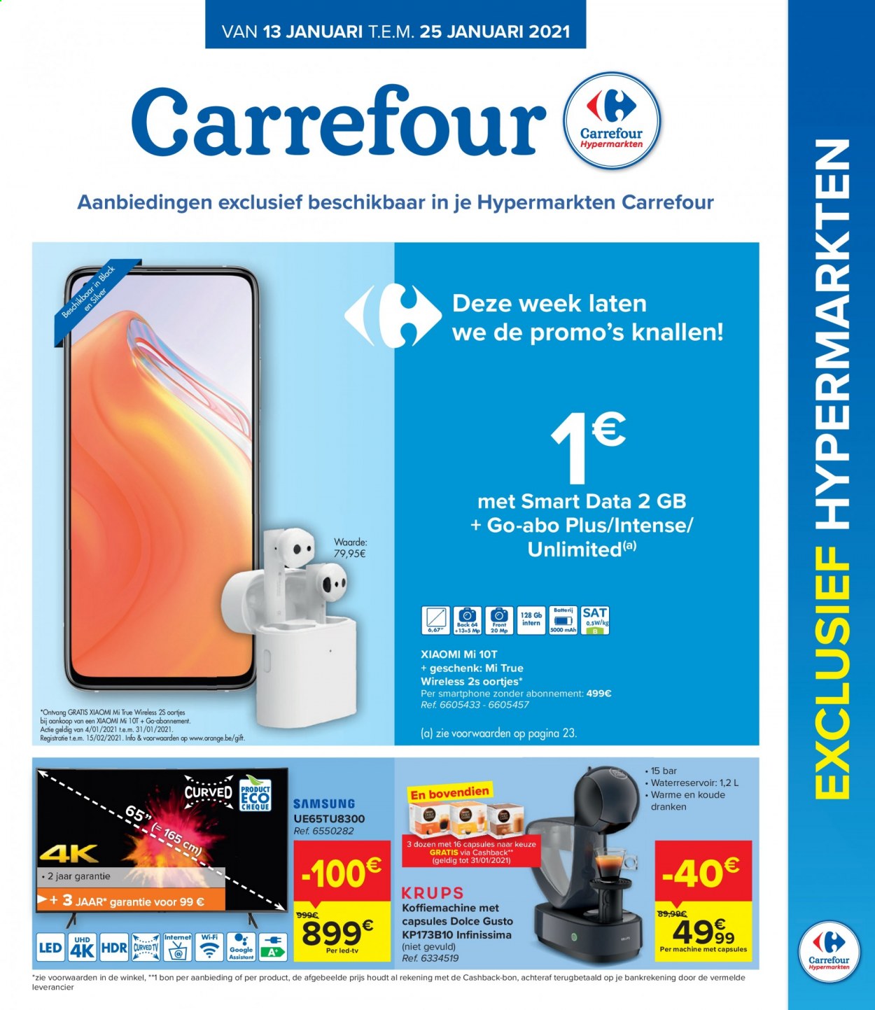thumbnail - Carrefour hypermarkt-aanbieding - 13/01/2021 - 25/01/2021 -  producten in de aanbieding - Dolce Gusto, TV, Calvin Klein, smartphone. Pagina 1.