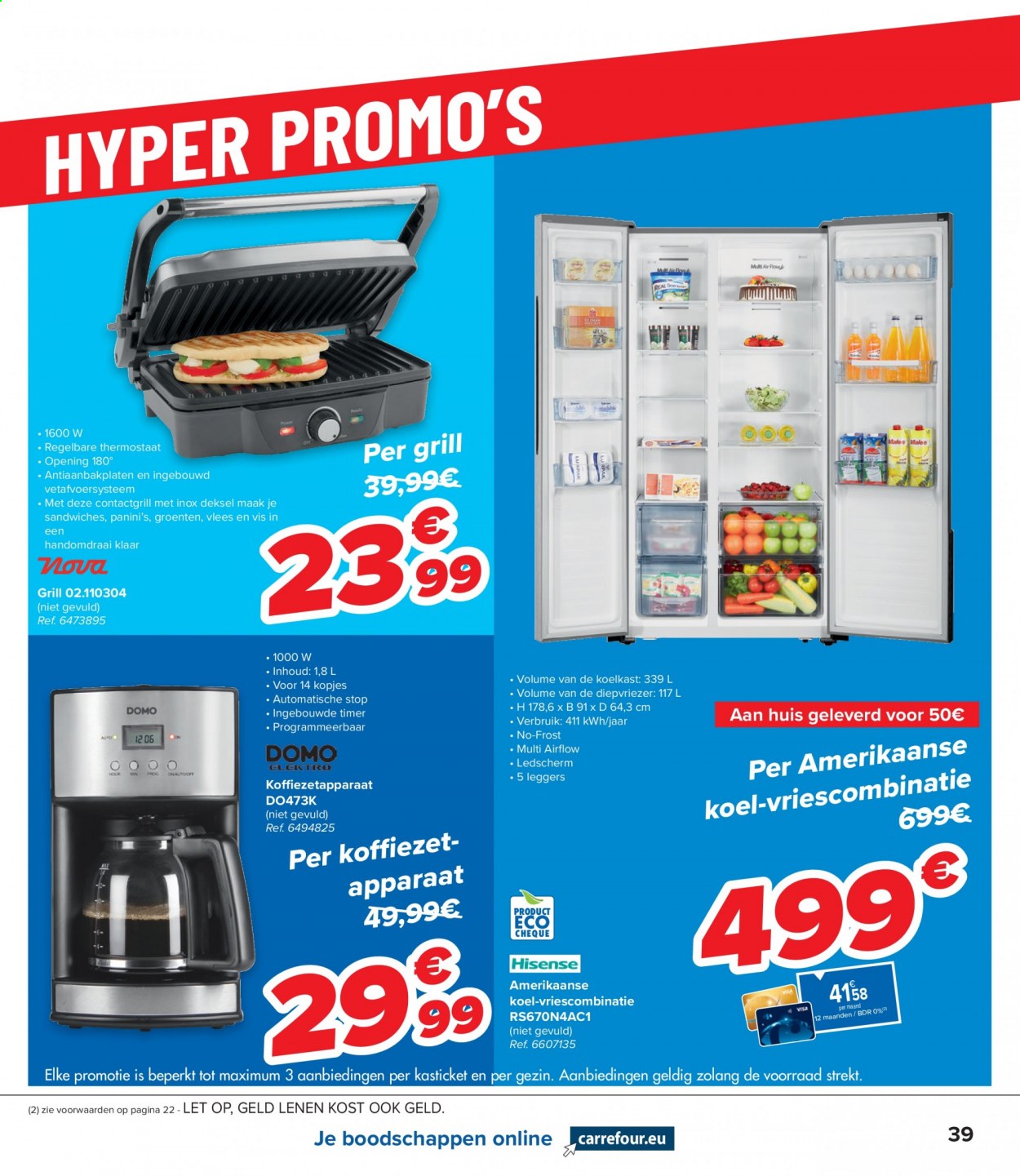 thumbnail - Carrefour hypermarkt-aanbieding - 13/01/2021 - 25/01/2021 -  producten in de aanbieding - koffie, koffiemachine, grill, contactgrill, koelkast. Pagina 19.