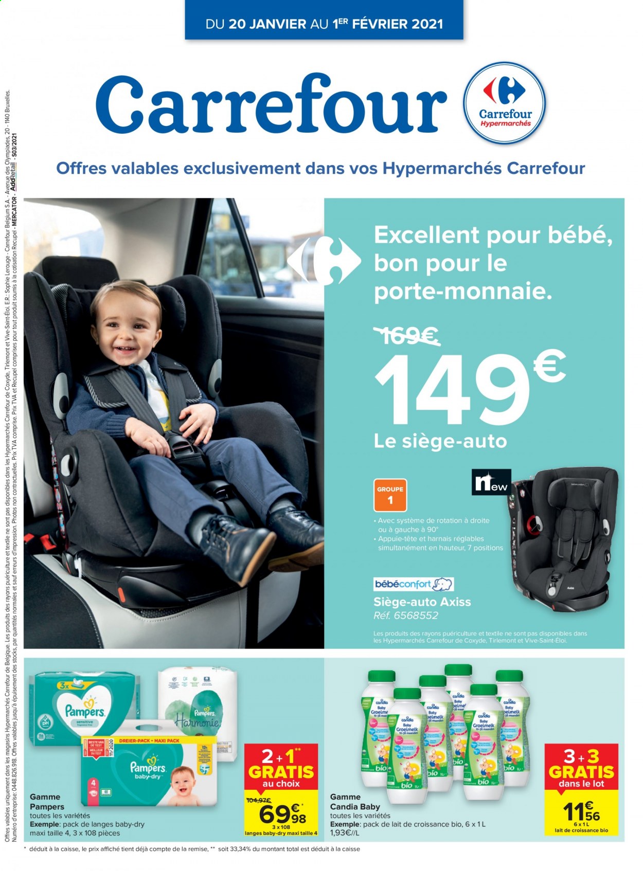 thumbnail - Carrefour hypermarkt-aanbieding - 20/01/2021 - 01/02/2021 -  producten in de aanbieding - Pampers. Pagina 1.