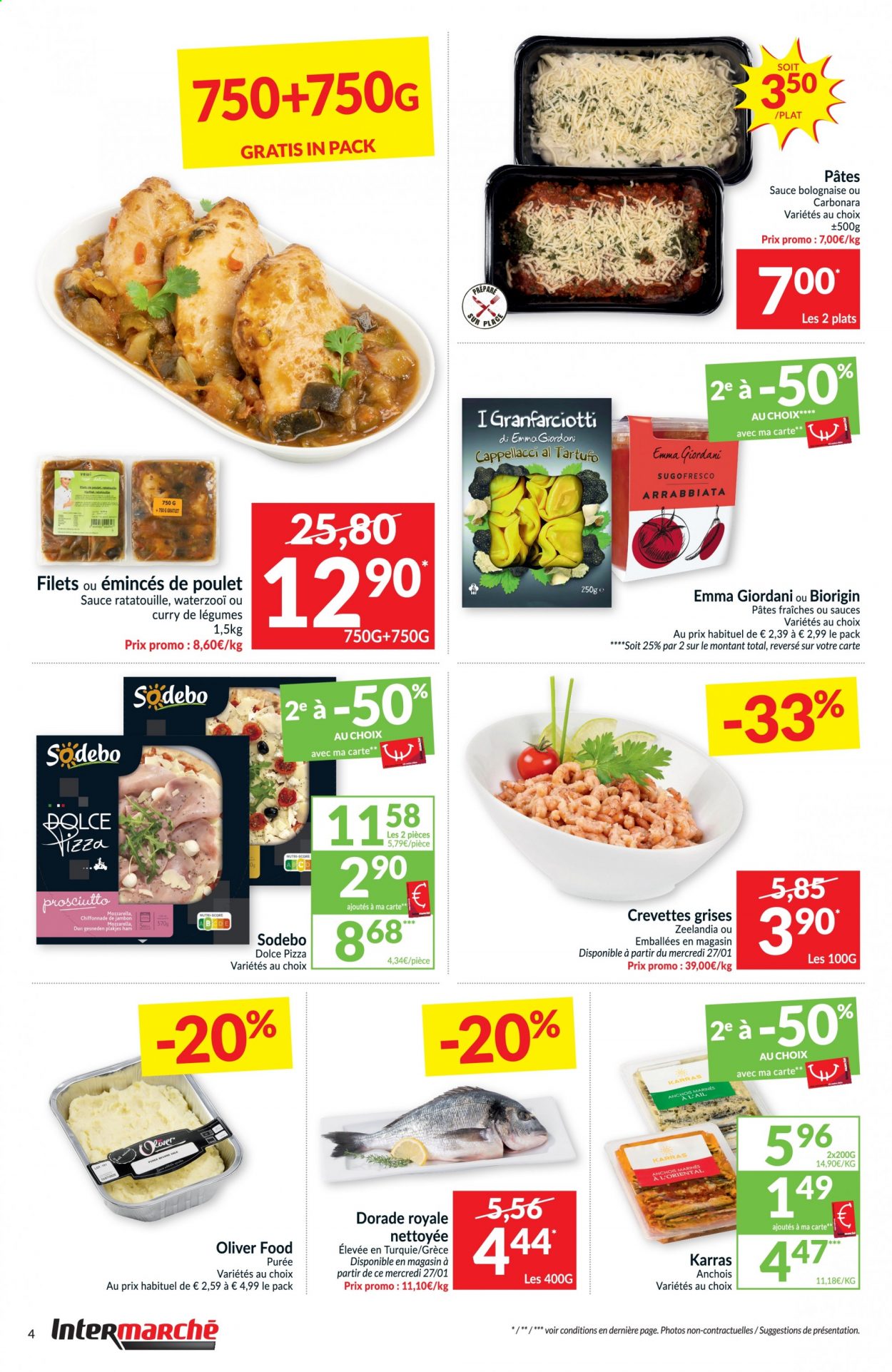 thumbnail - Intermarché-aanbieding - 26/01/2021 - 31/01/2021 -  producten in de aanbieding - ham, prosciutto, truffel, curry, mozzarella, pizza. Pagina 4.