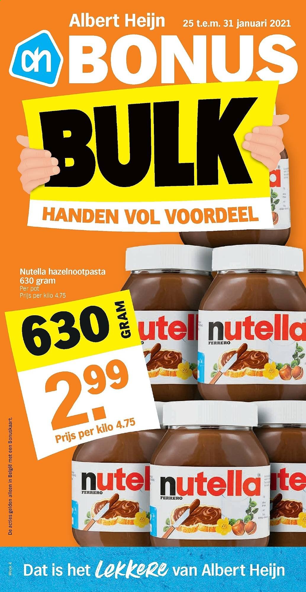 thumbnail - Albert Heijn-aanbieding - 25/01/2021 - 31/01/2021 -  producten in de aanbieding - Nutella, Ferrero Rocher. Pagina 1.