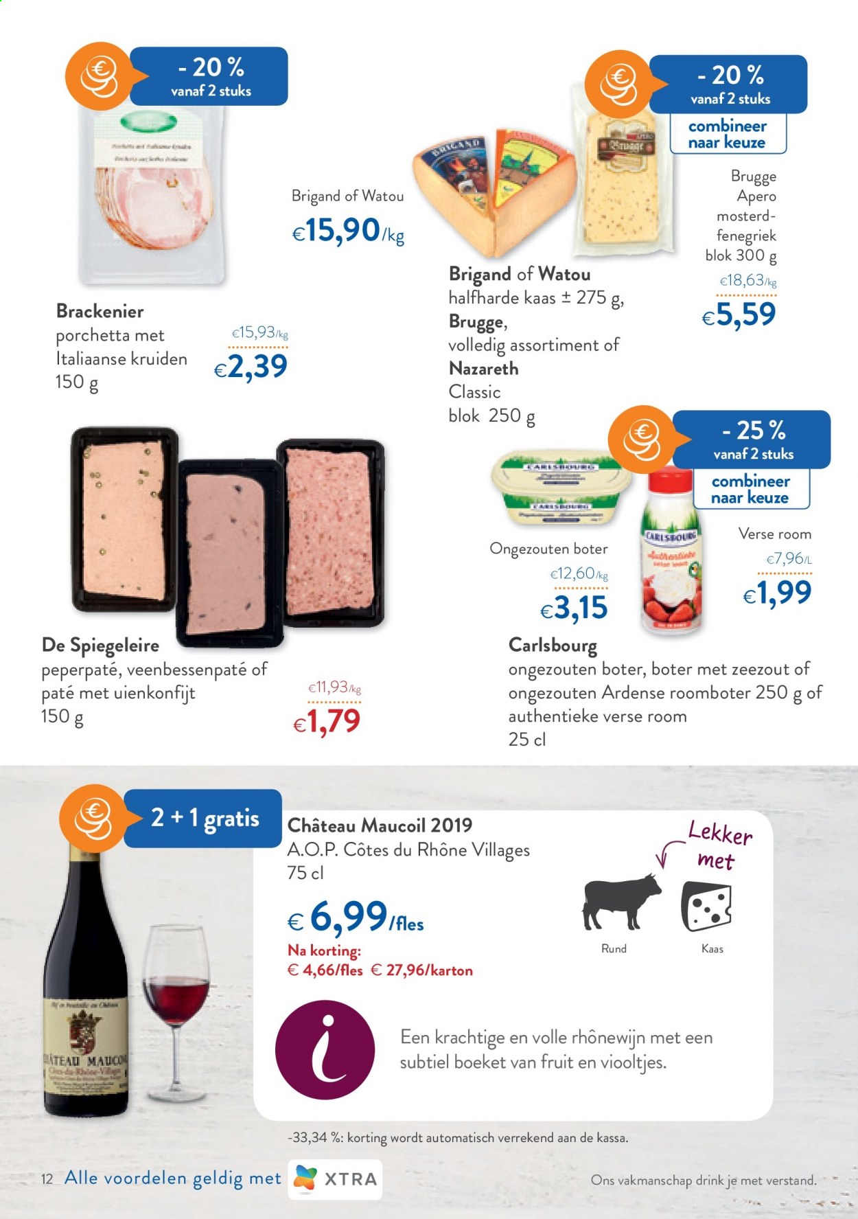 thumbnail - OKay-aanbieding - 10/02/2021 - 23/02/2021 -  producten in de aanbieding - italiaanse kruiden, kaas, porchetta, room, roomboter, Côtes du Rhône. Pagina 12.