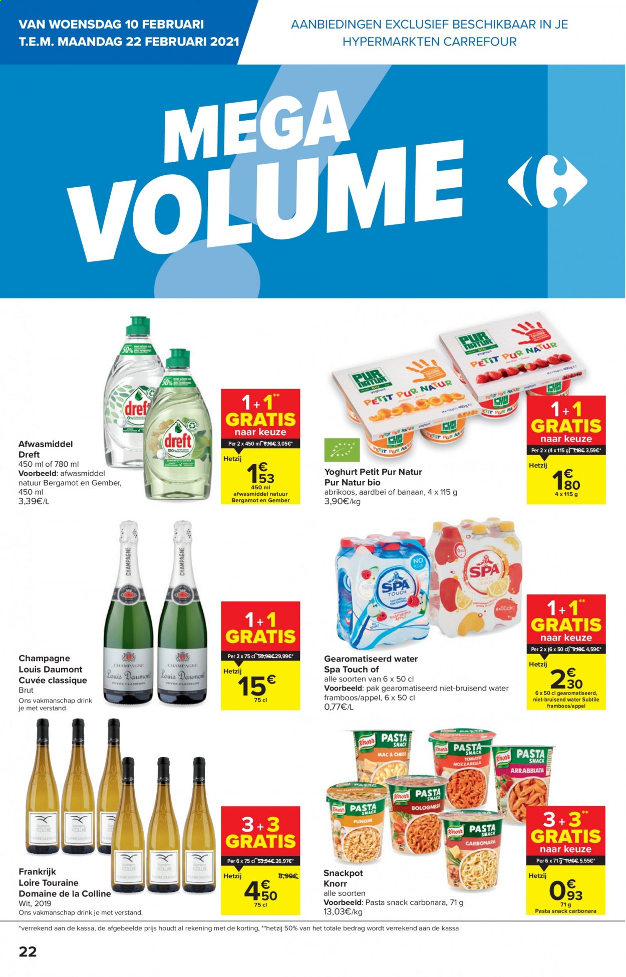 thumbnail - Carrefour hypermarkt-aanbieding - 10/02/2021 - 22/02/2021 -  producten in de aanbieding - appels, banaan, bergamot, pasta, yoghurt, gember. Pagina 2.