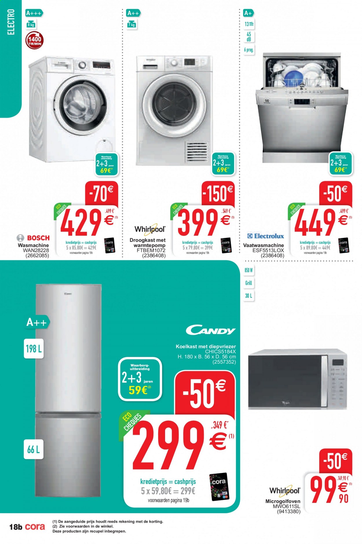 thumbnail - Cora-aanbieding - 16/02/2021 - 01/03/2021 -  producten in de aanbieding - wasmachine, grill, koelkast. Pagina 18.