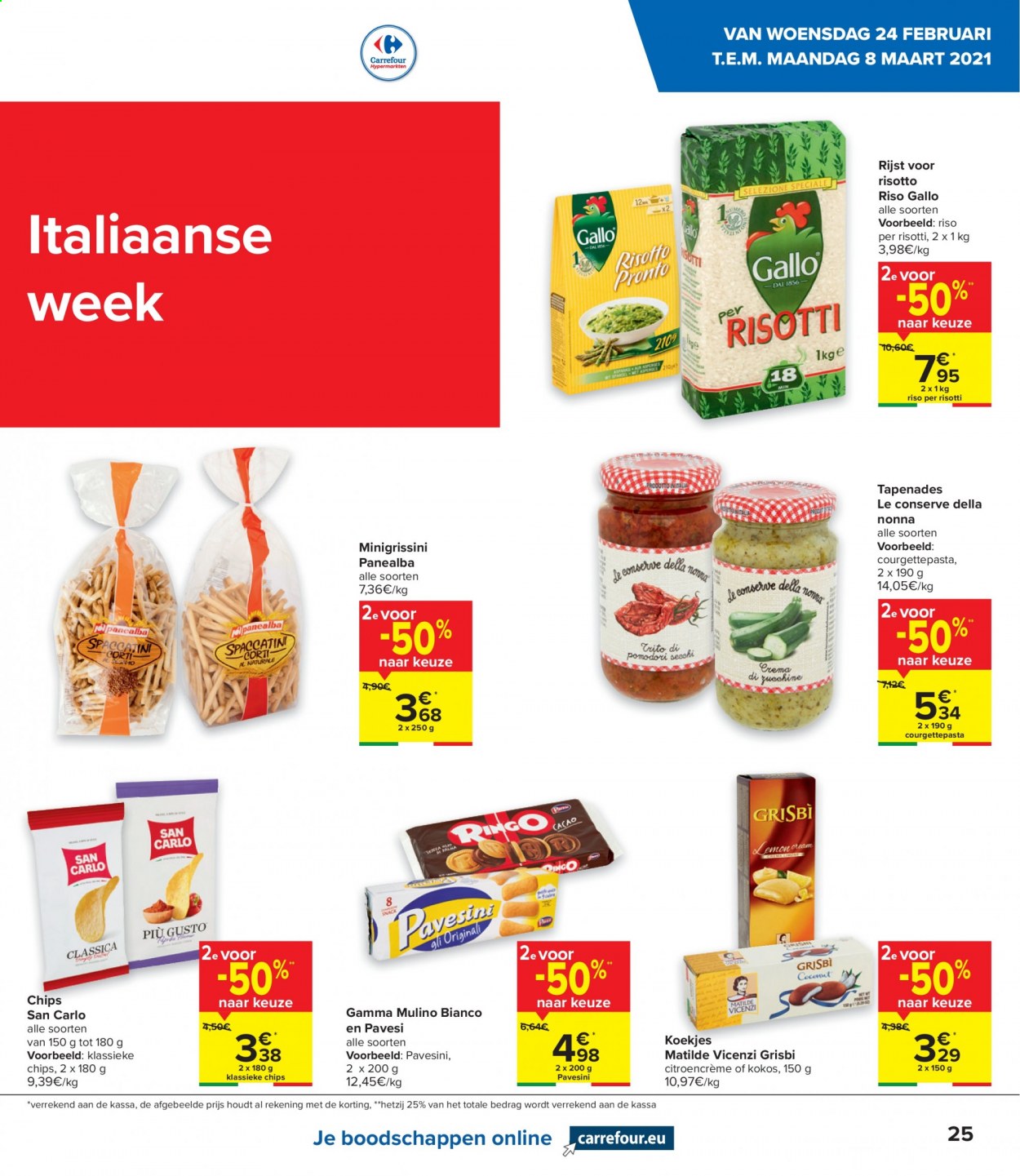 thumbnail - Carrefour hypermarkt-aanbieding - 24/02/2021 - 08/03/2021 -  producten in de aanbieding - koekjes, rijst, chips, risotto, Gamma. Pagina 5.